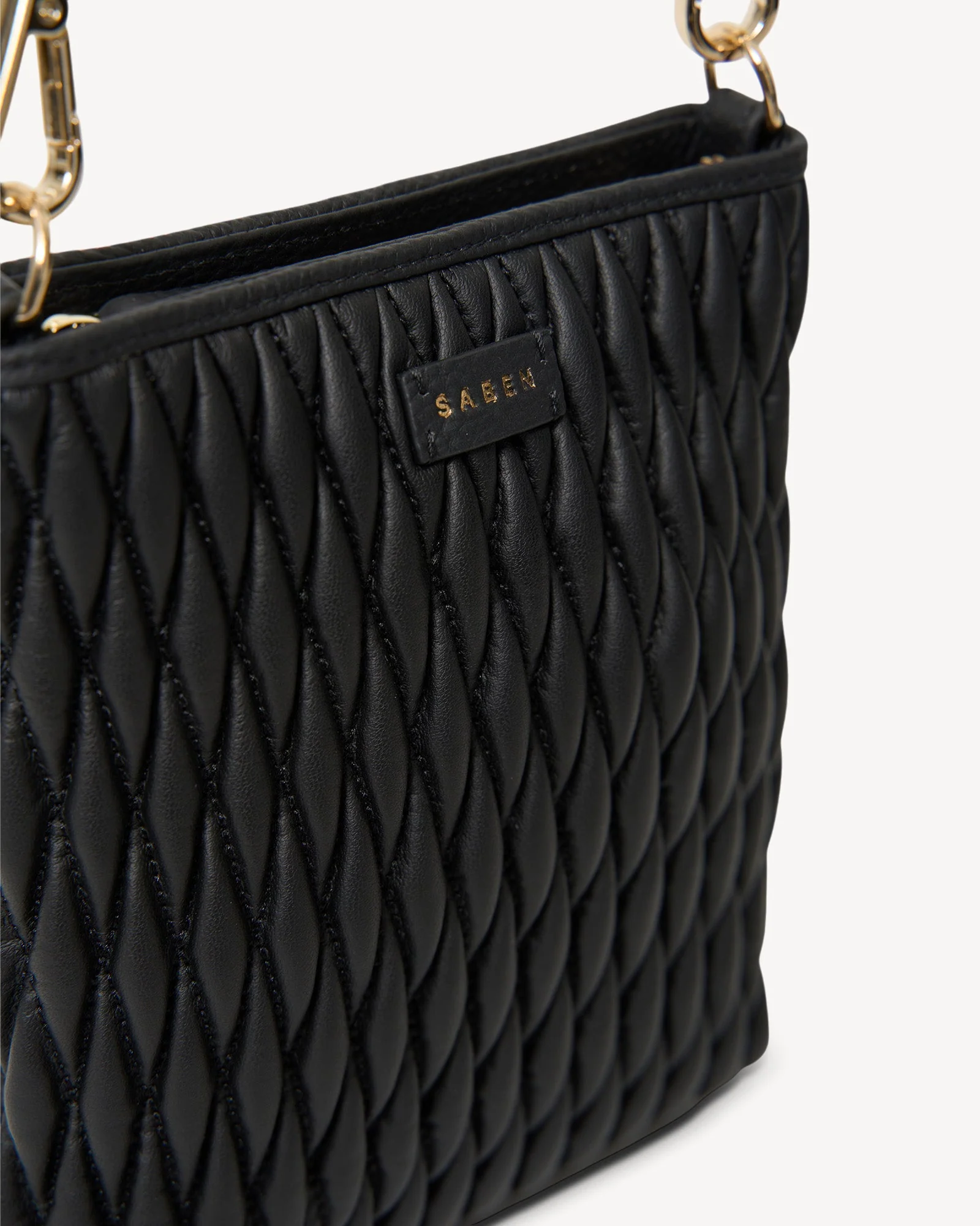 Saben Coco Mini Bag Black Diamond Quilt - Image 4