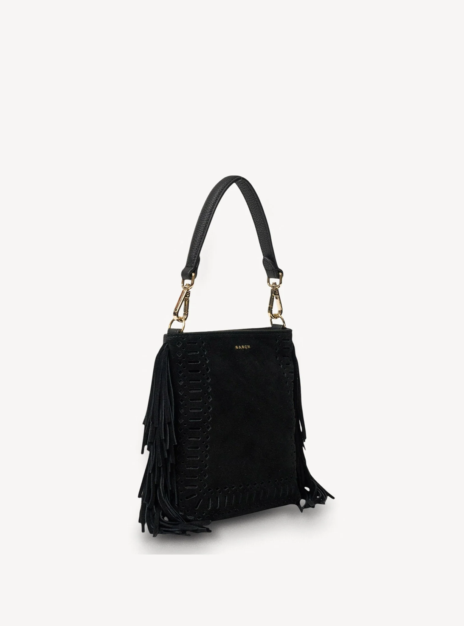 Saben Coco Mini Bag Suede + Fringe Black - Image 5