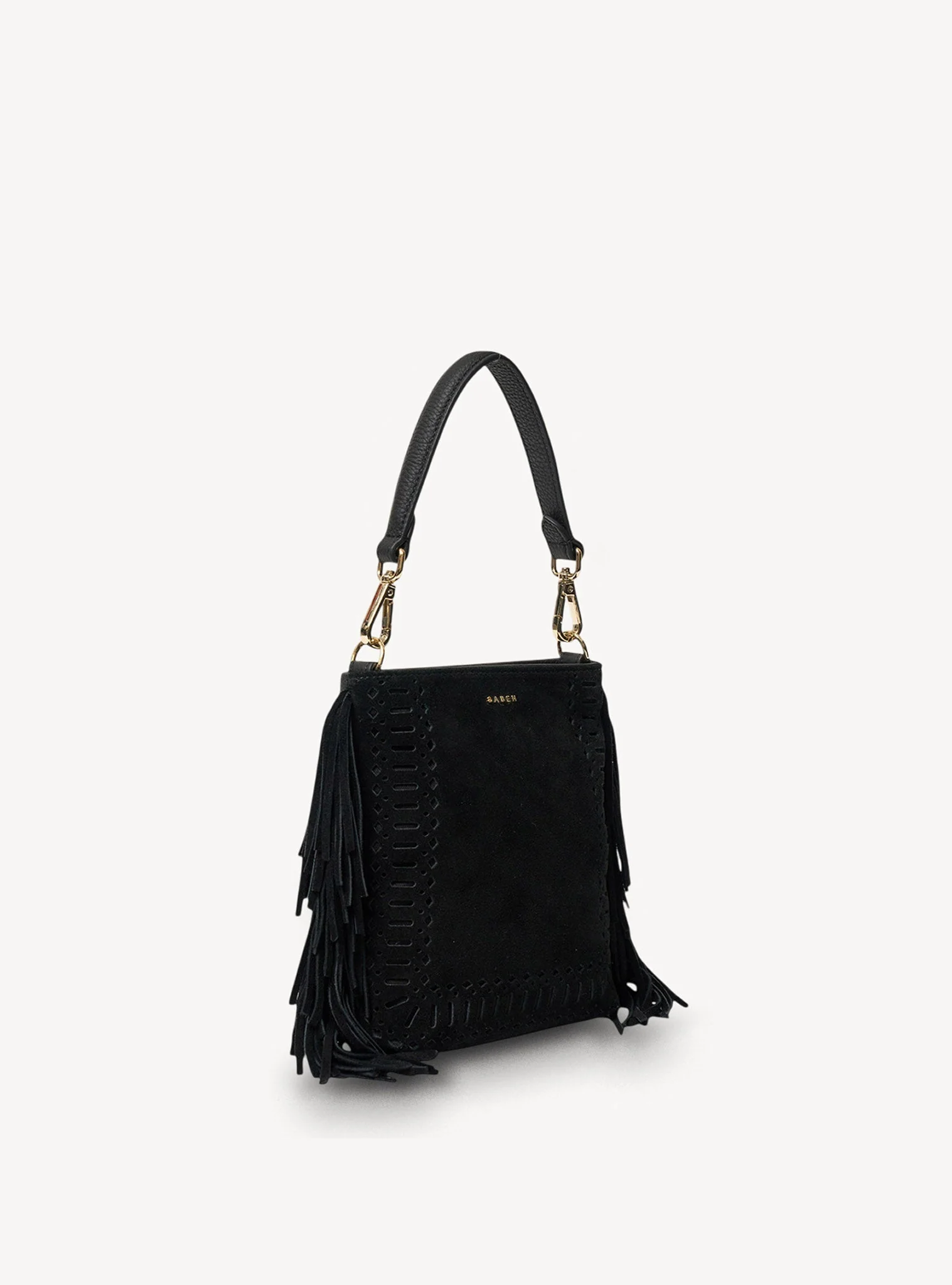 Saben Coco Mini Bag Suede + Fringe Black - Image 7
