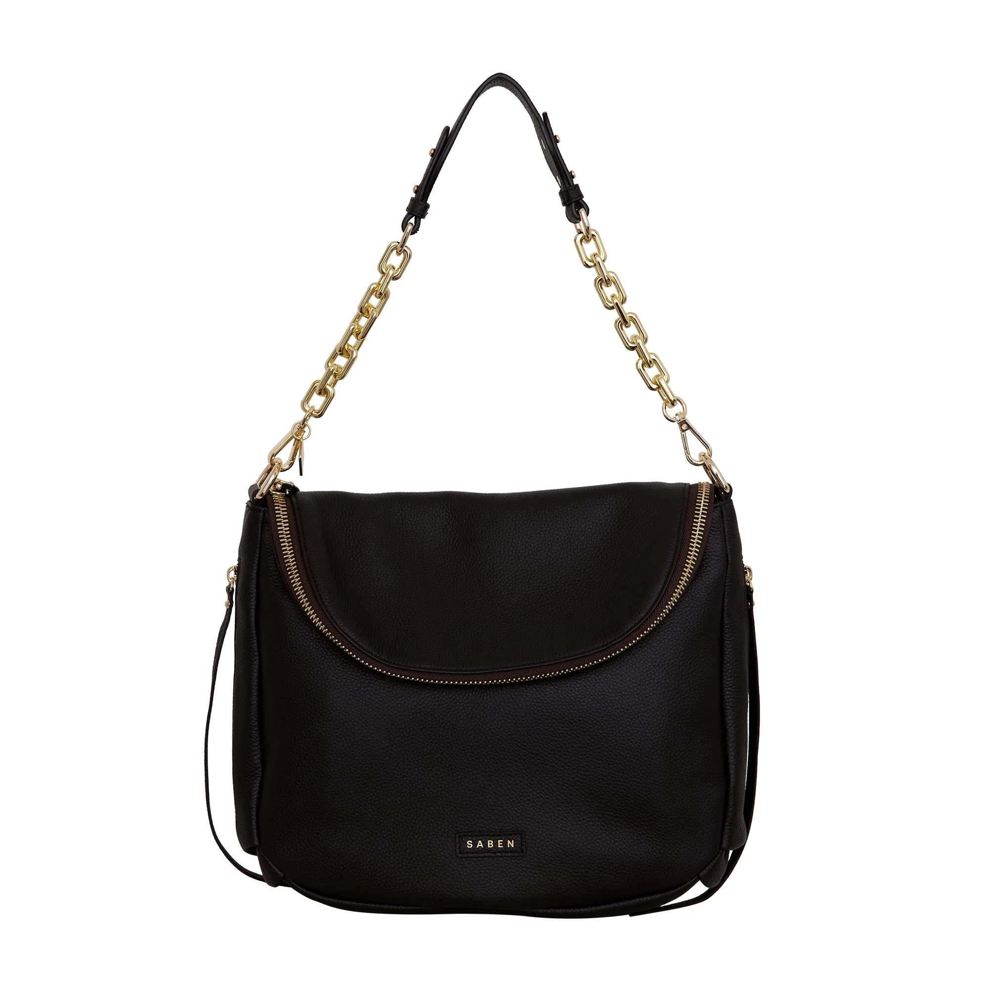 Saben Feature Shoulder Strap Gold Chunky + Black Leather - Image 3