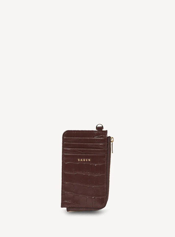 Saben Winona Card Holder Espresso Croc - Image 3