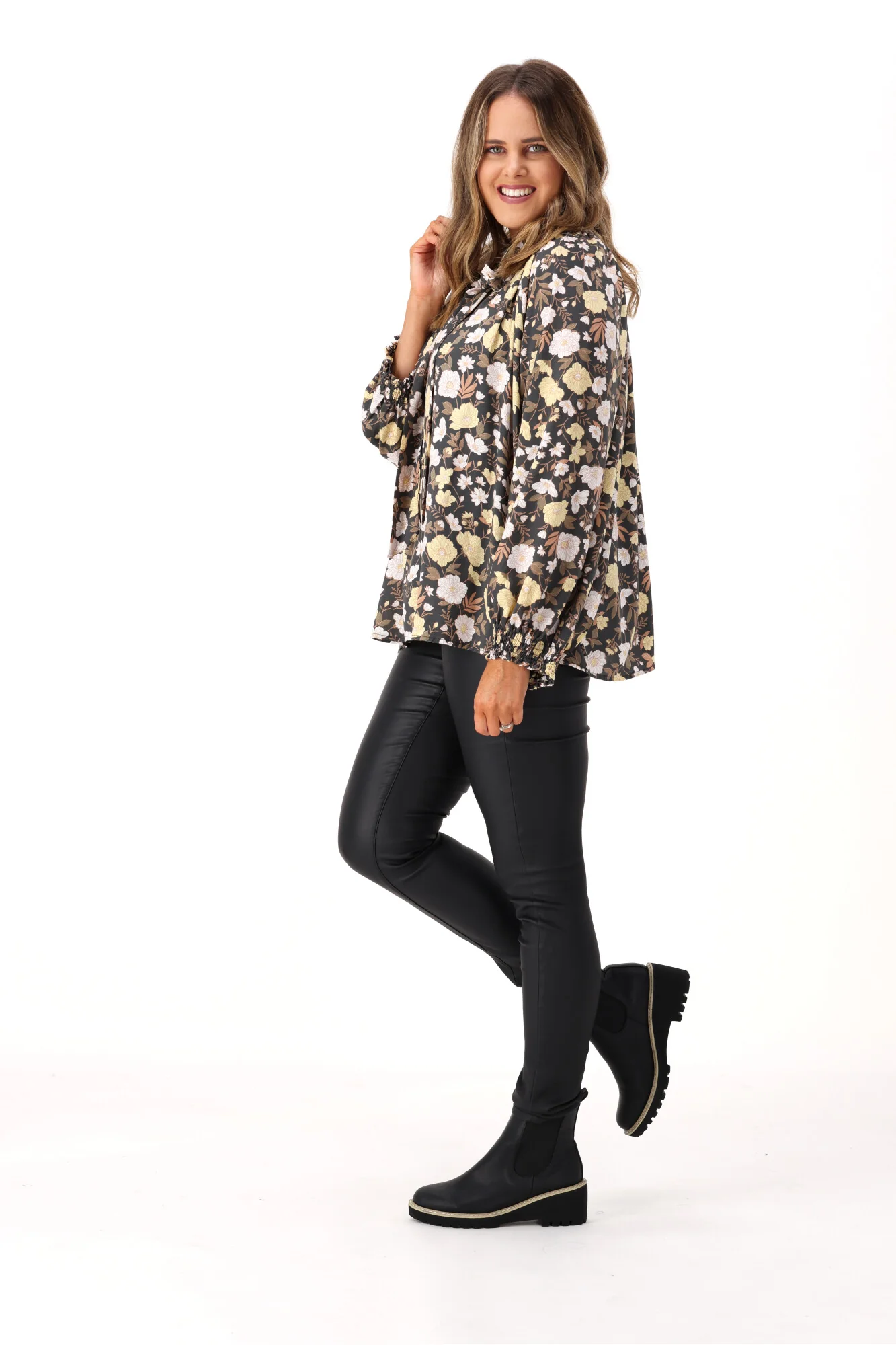 Salty Bright Riley Floral Top Black - Image 5