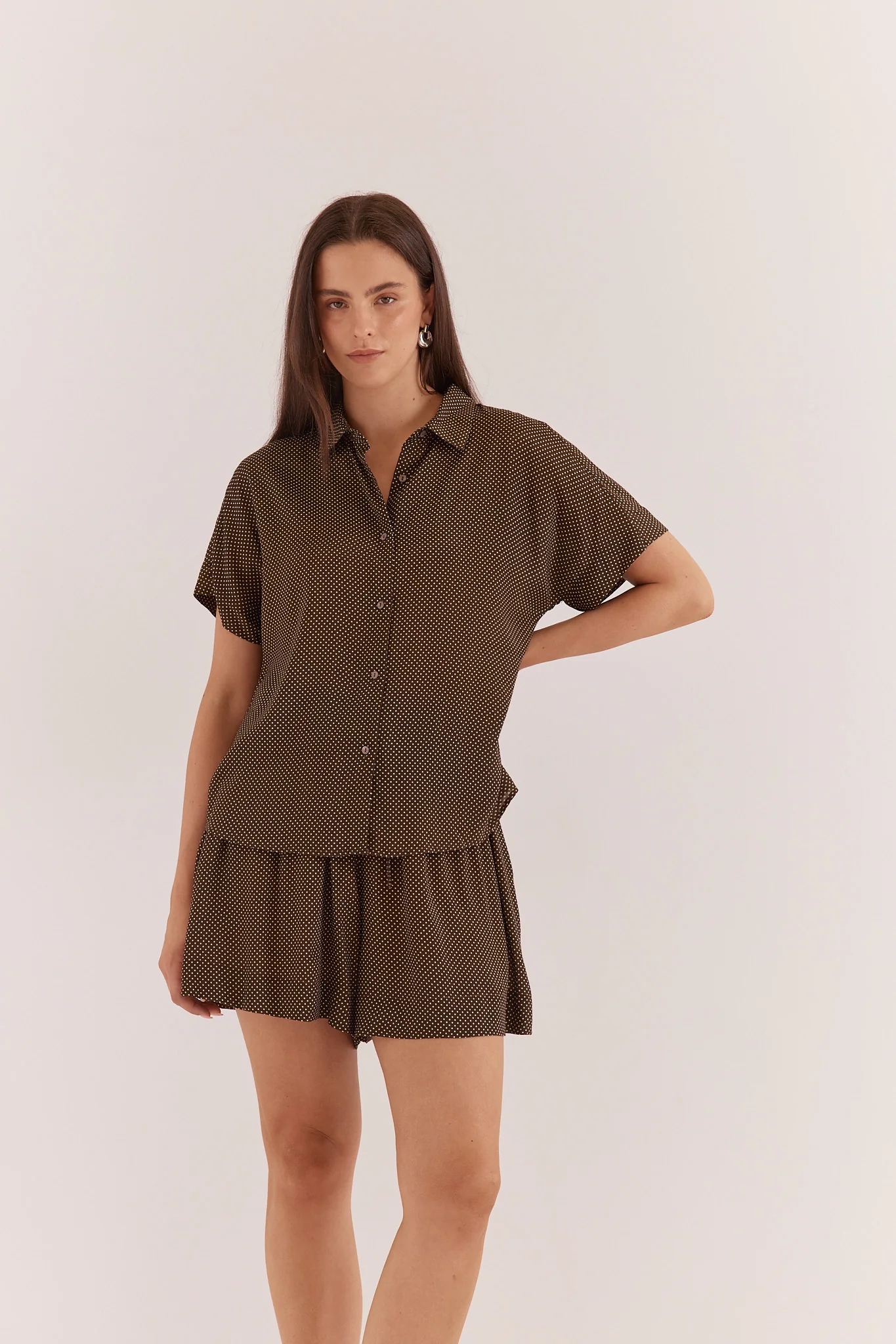 Sass Rowie Short Sleeve Shirt Micro Dot