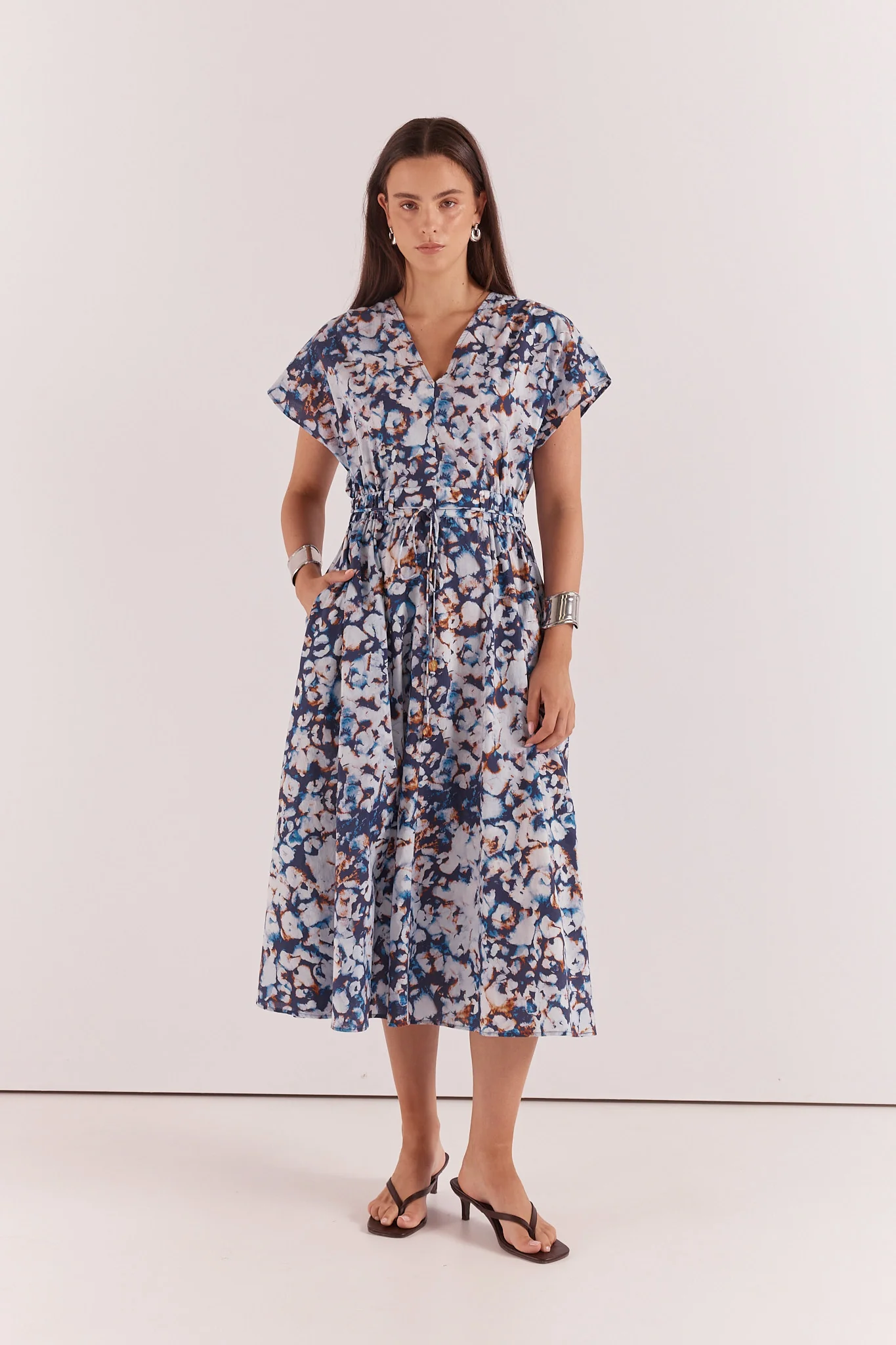 Sass Nazalia Tie Waist Dress Violet Floral