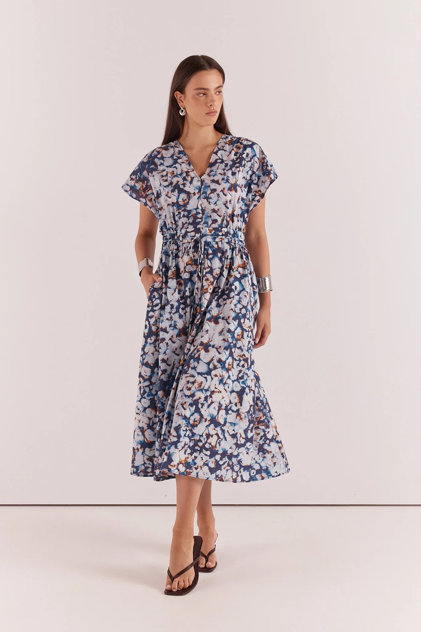 Sass Nazalia Tie Waist Dress Violet Floral - Image 5