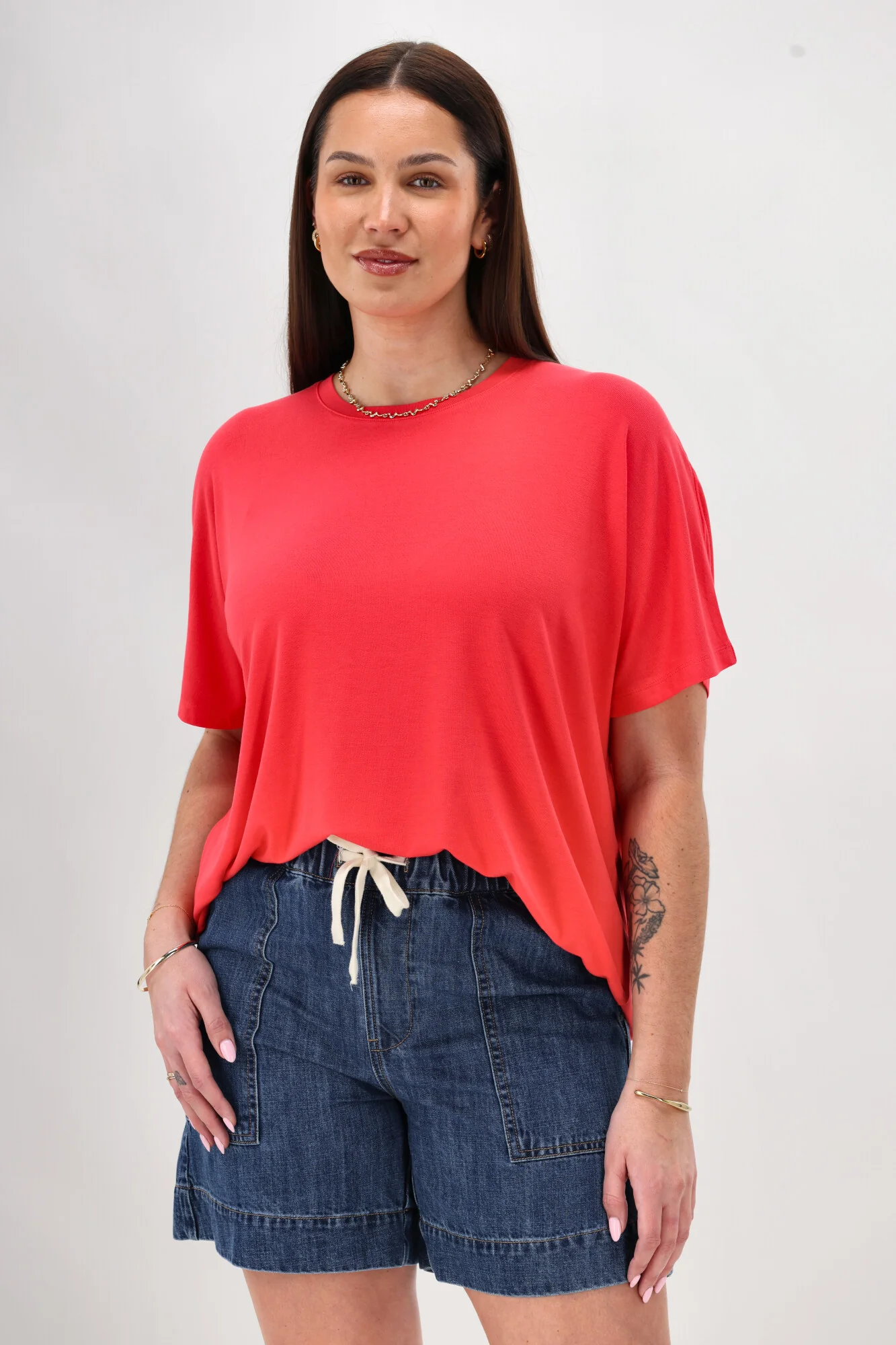 Shine On Essential Comfort Tee Coral