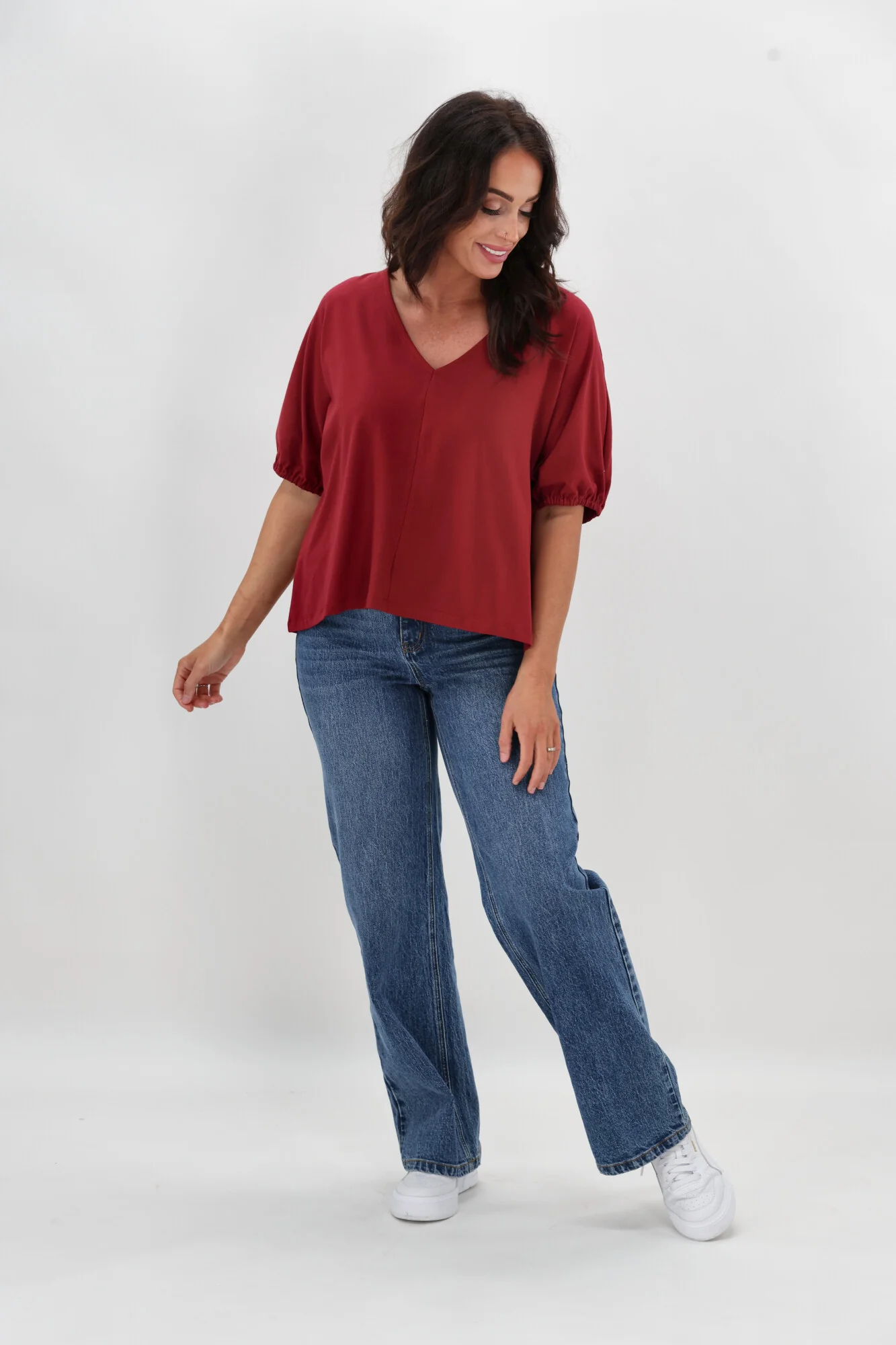 Shine On Essentials Cap Sleeve Top Cranberry - Image 6