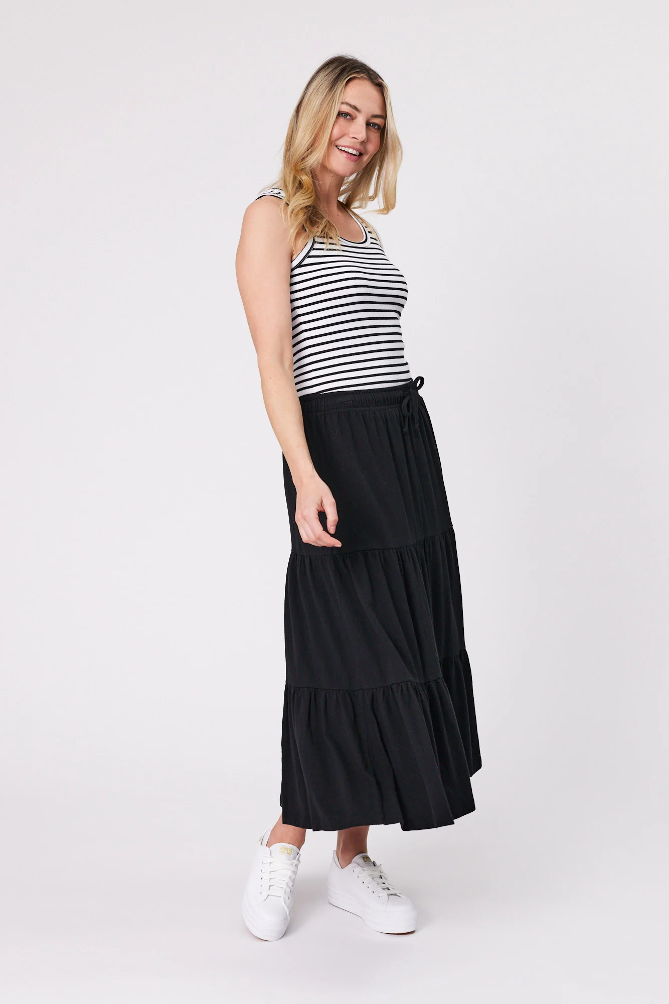 Shine On Essentials Midi Skirt Black - Image 5