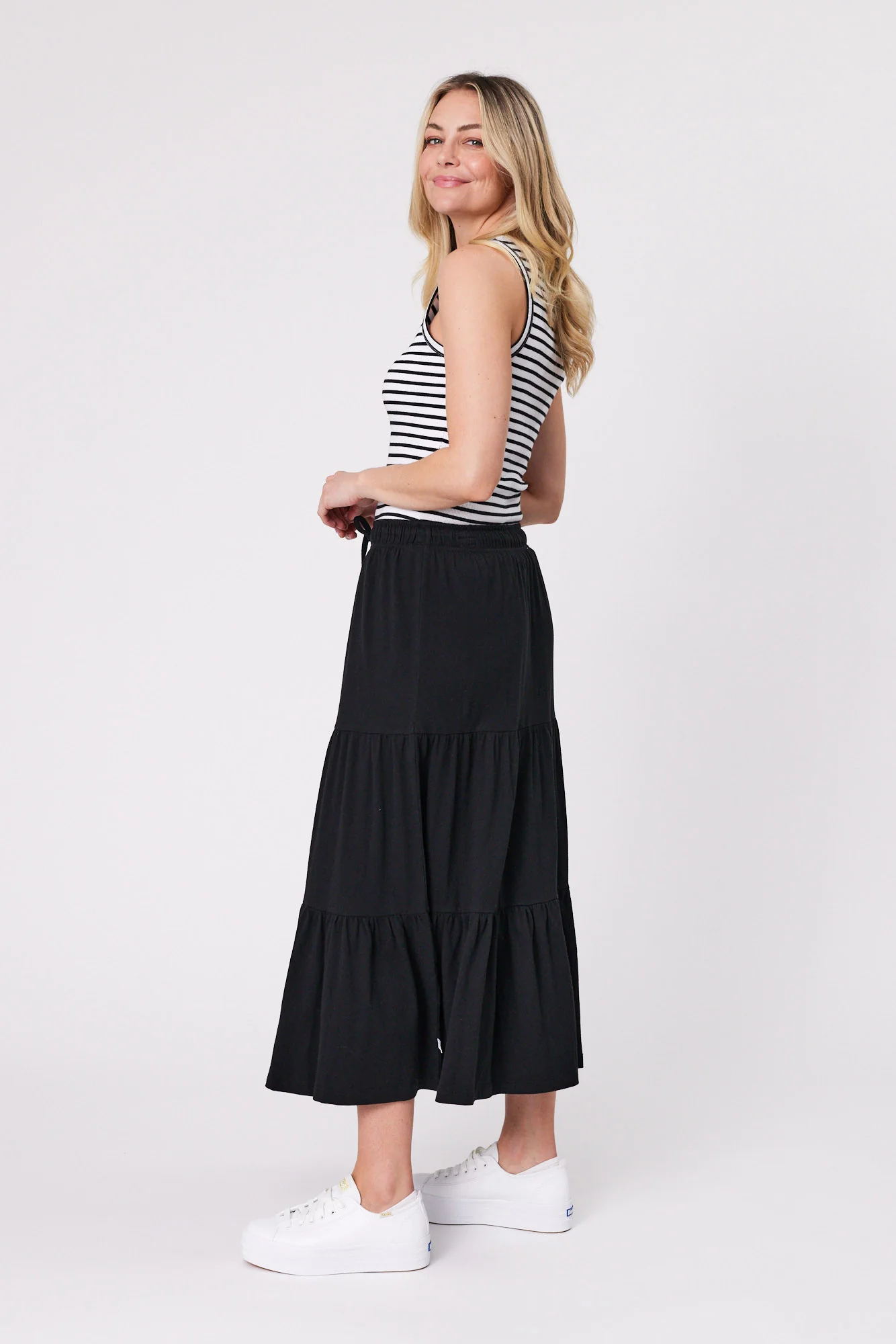 Shine On Essentials Midi Skirt Black - Image 6