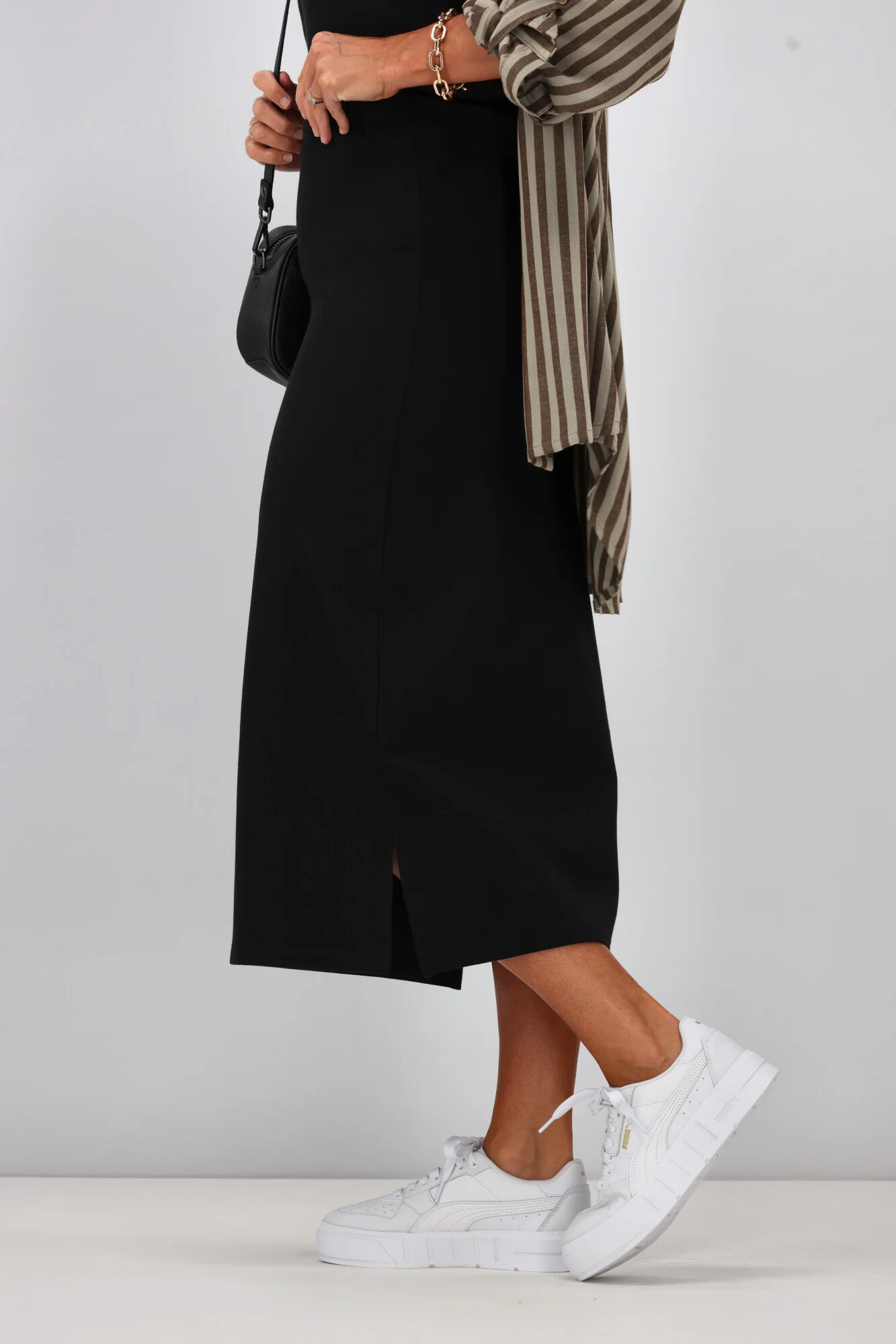 Shine On Essentials Midi Slip Skirt Black - Image 8