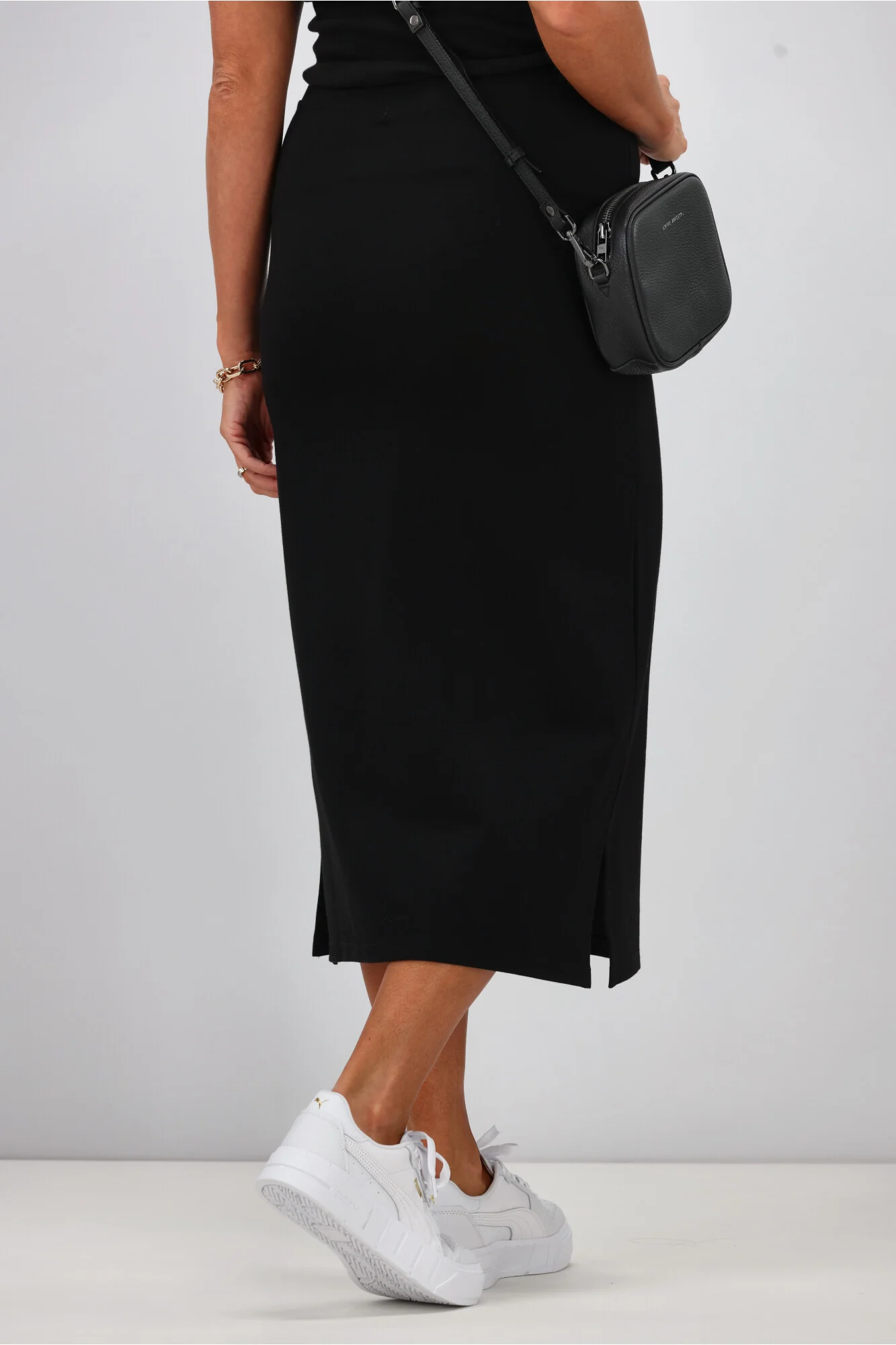 Shine On Essentials Midi Slip Skirt Black - Image 9