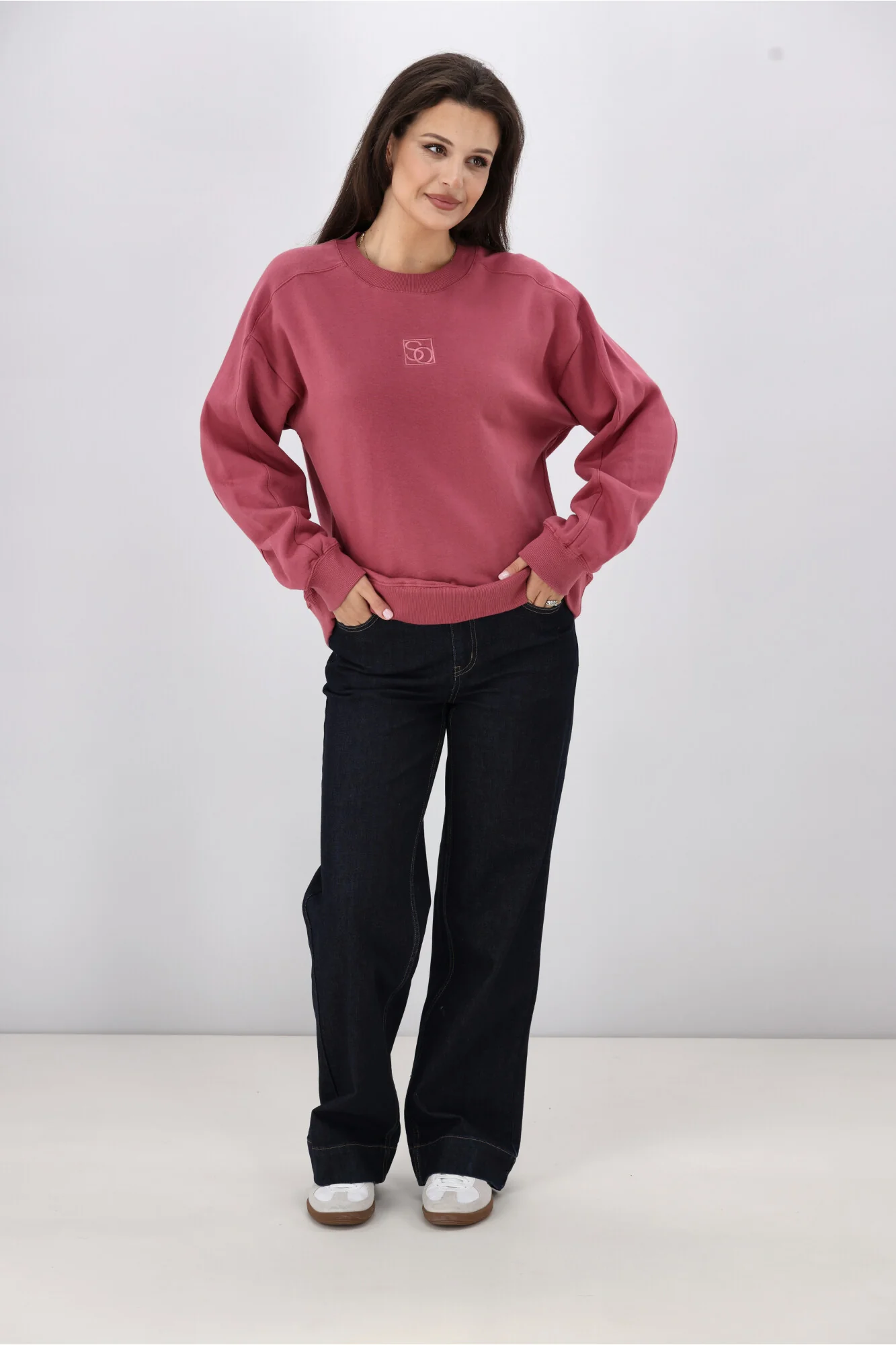 Shine On Essentials Monogrammed Crew Dusty Rose - Image 5