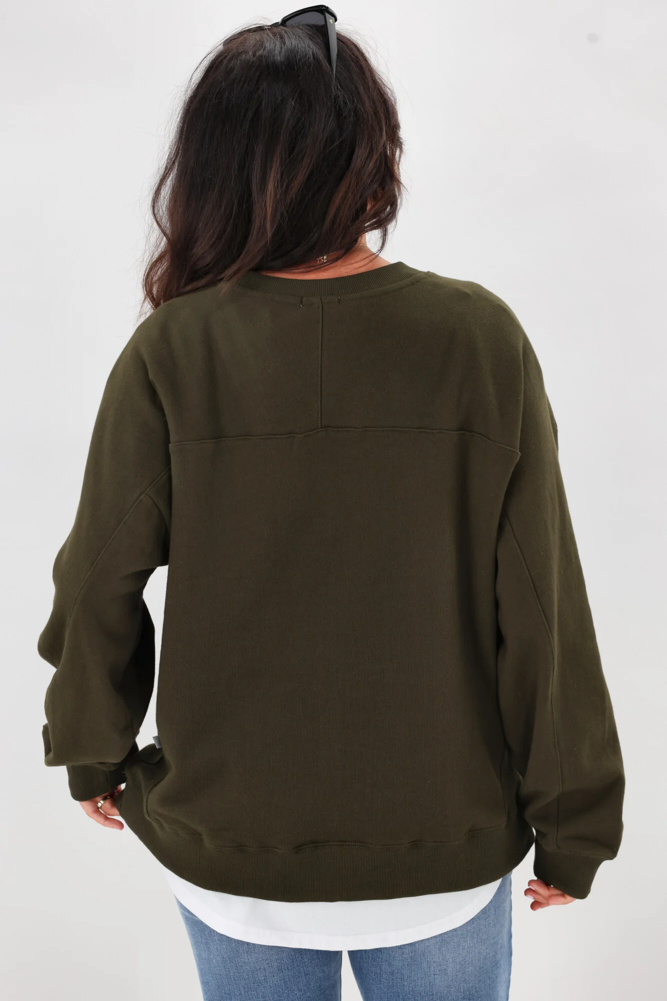 Shine On Essentials Monogrammed Crew Olive - Image 9