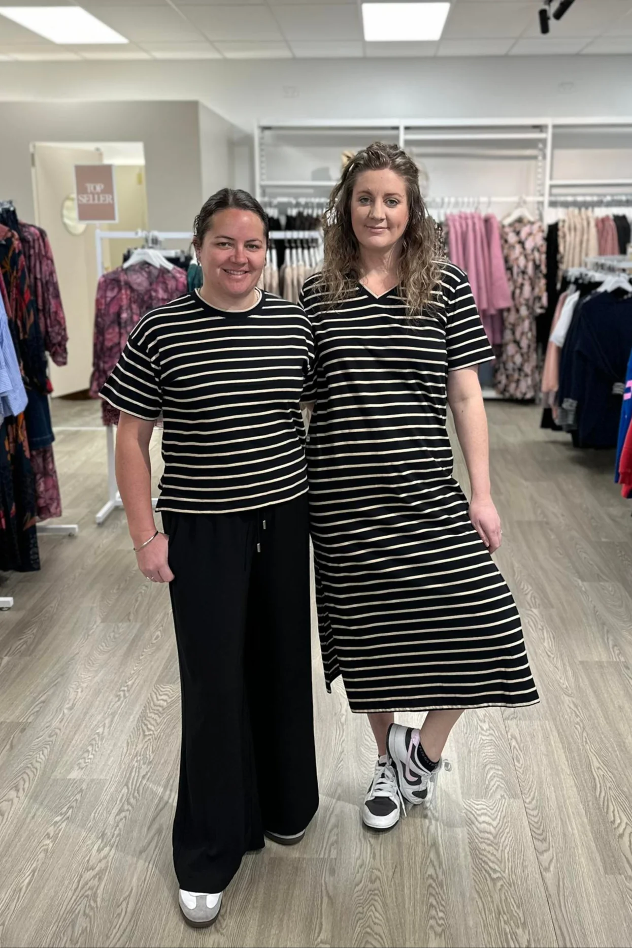 Shine On Essentials Relaxed Stripe Tee Black and Natural Stripe - Image 4