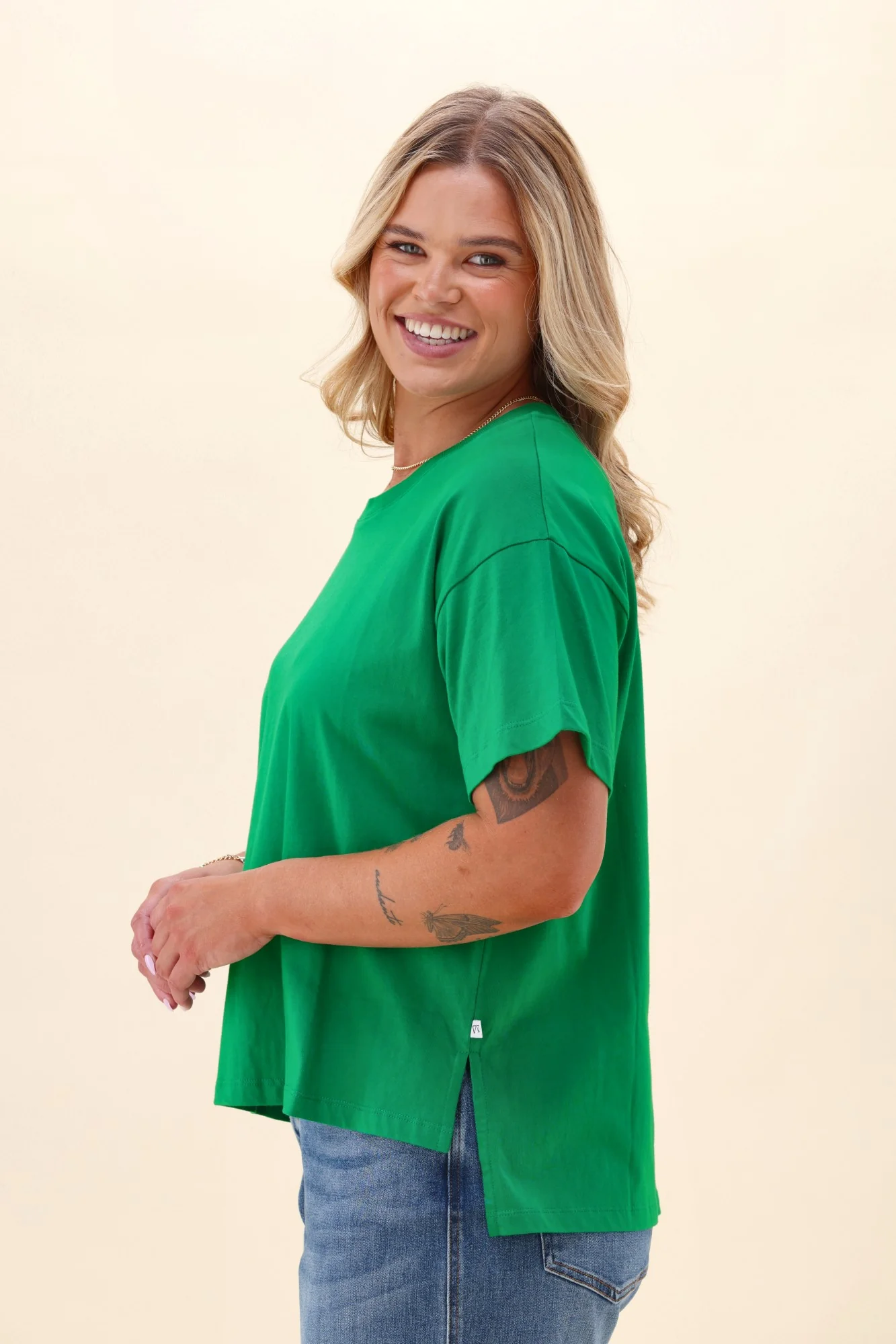 Shine On Essentials Relaxed Tee Forest Green - Image 2