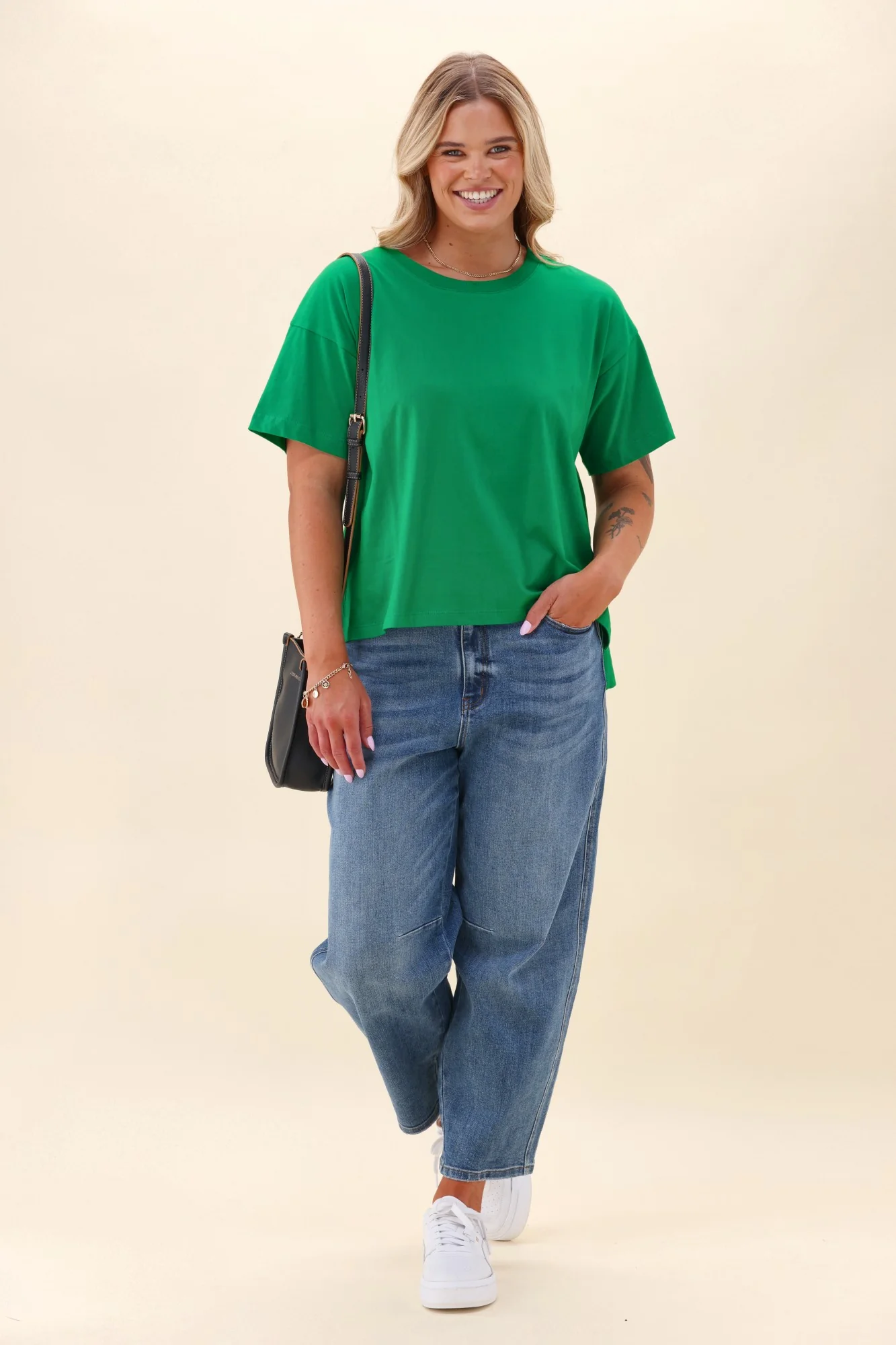 Shine On Essentials Relaxed Tee Forest Green - Image 3