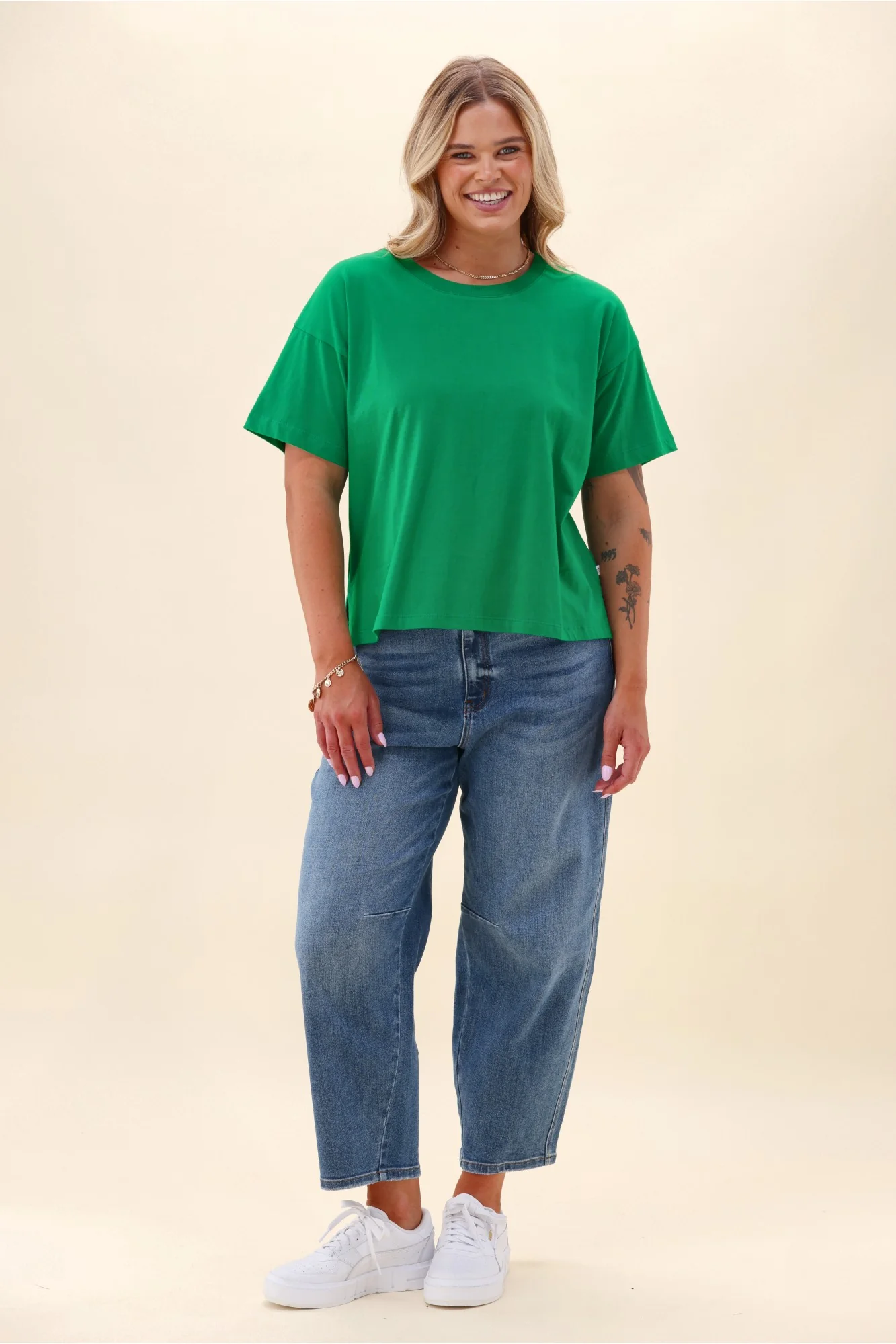 Shine On Essentials Relaxed Tee Forest Green - Image 5