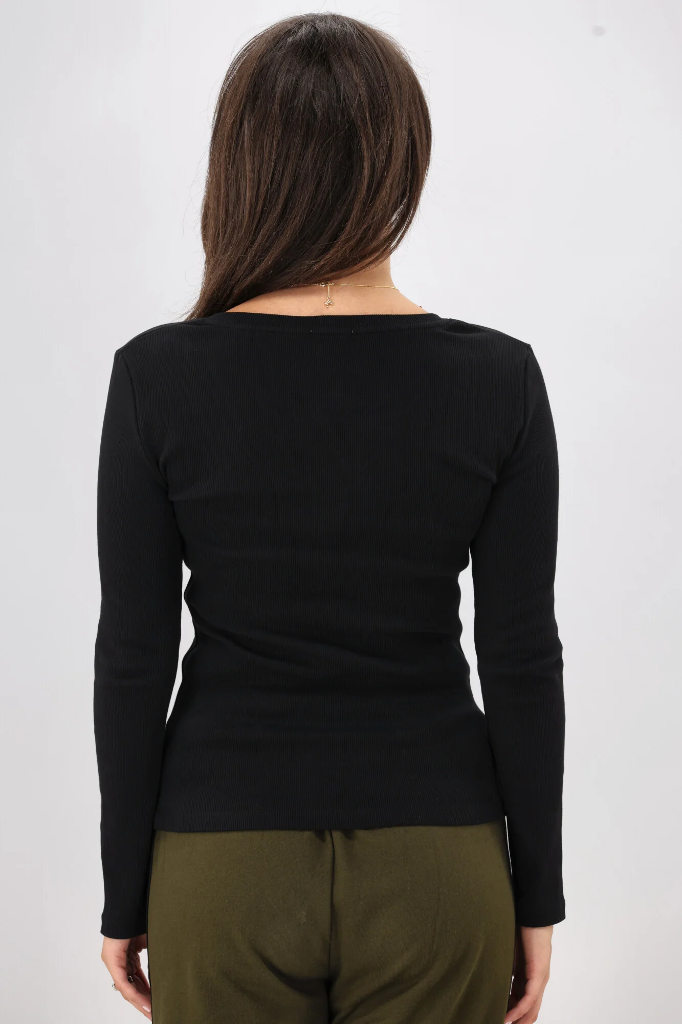 Shine On Essentials Rib Long Sleeve Black - Image 8