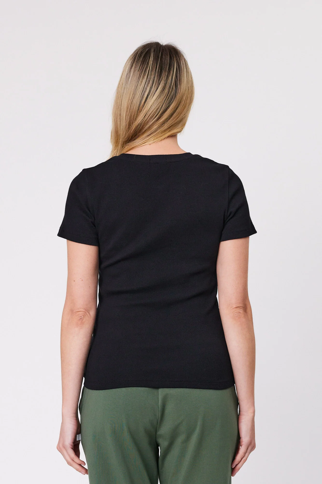 Shine On Essentials Rib Tee Black - Image 5