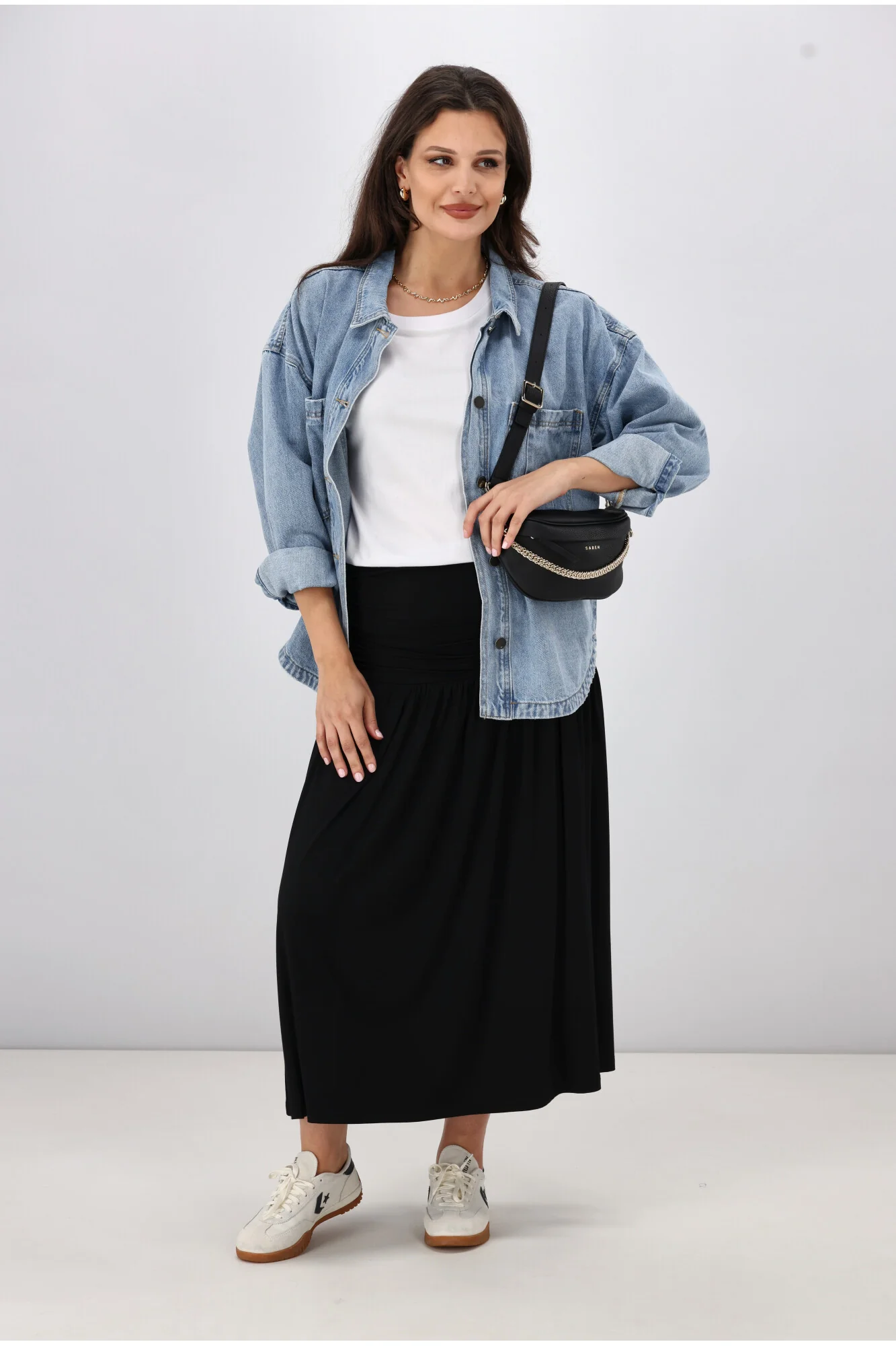Shine On Essentials Ruched Skirt Black - Image 3