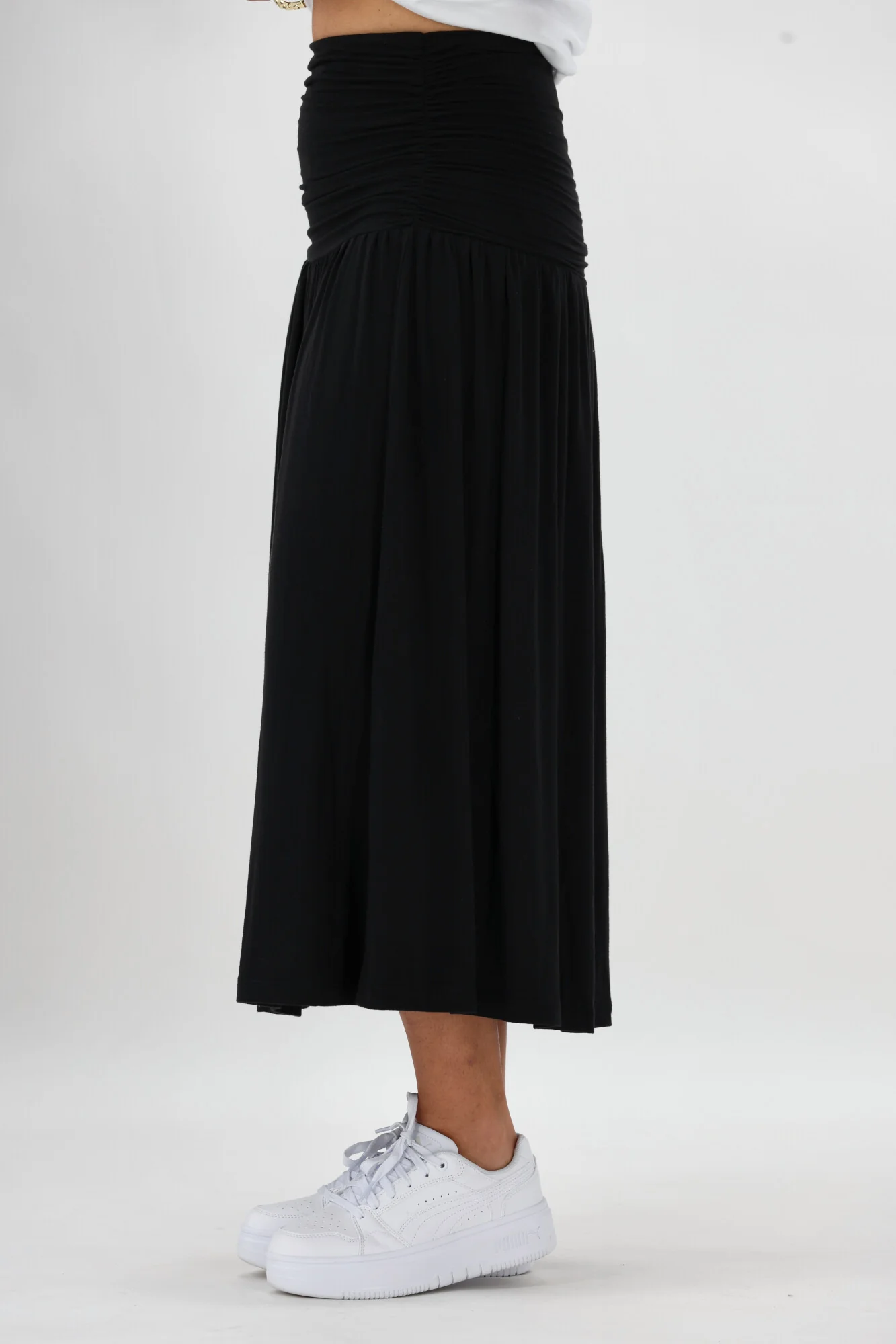 Shine On Essentials Ruched Skirt Black - Image 7