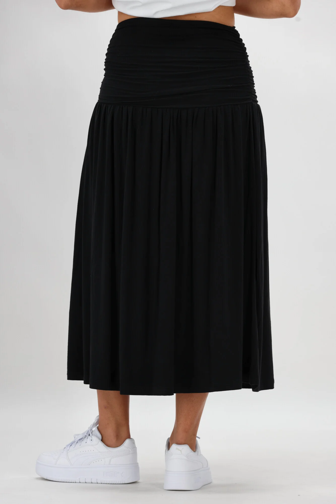 Shine On Essentials Ruched Skirt Black - Image 8