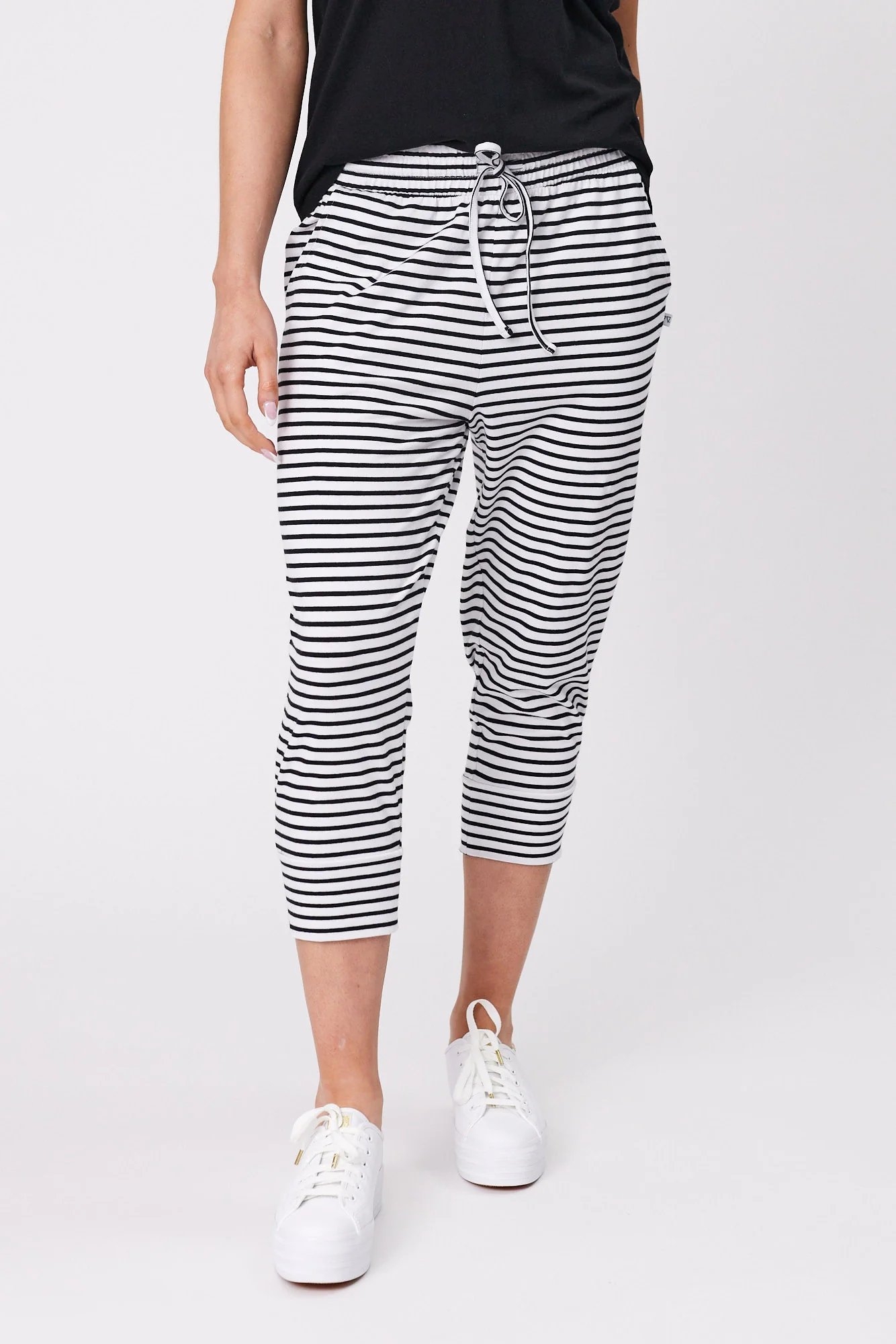 Shine On Essentials Stripe Pant White Black Stripe - Image 3