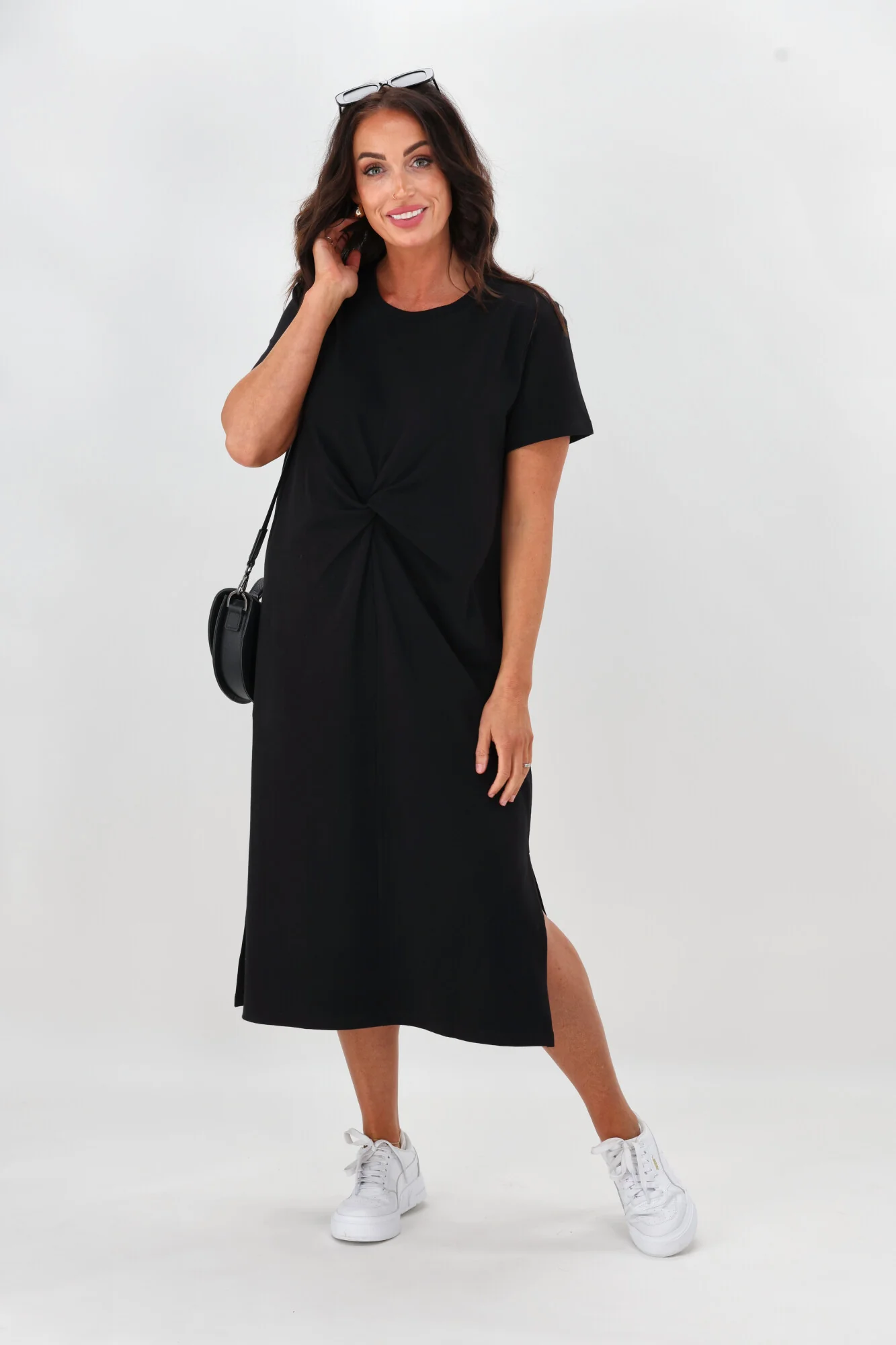 Shine On Essentials Twist Dress Black