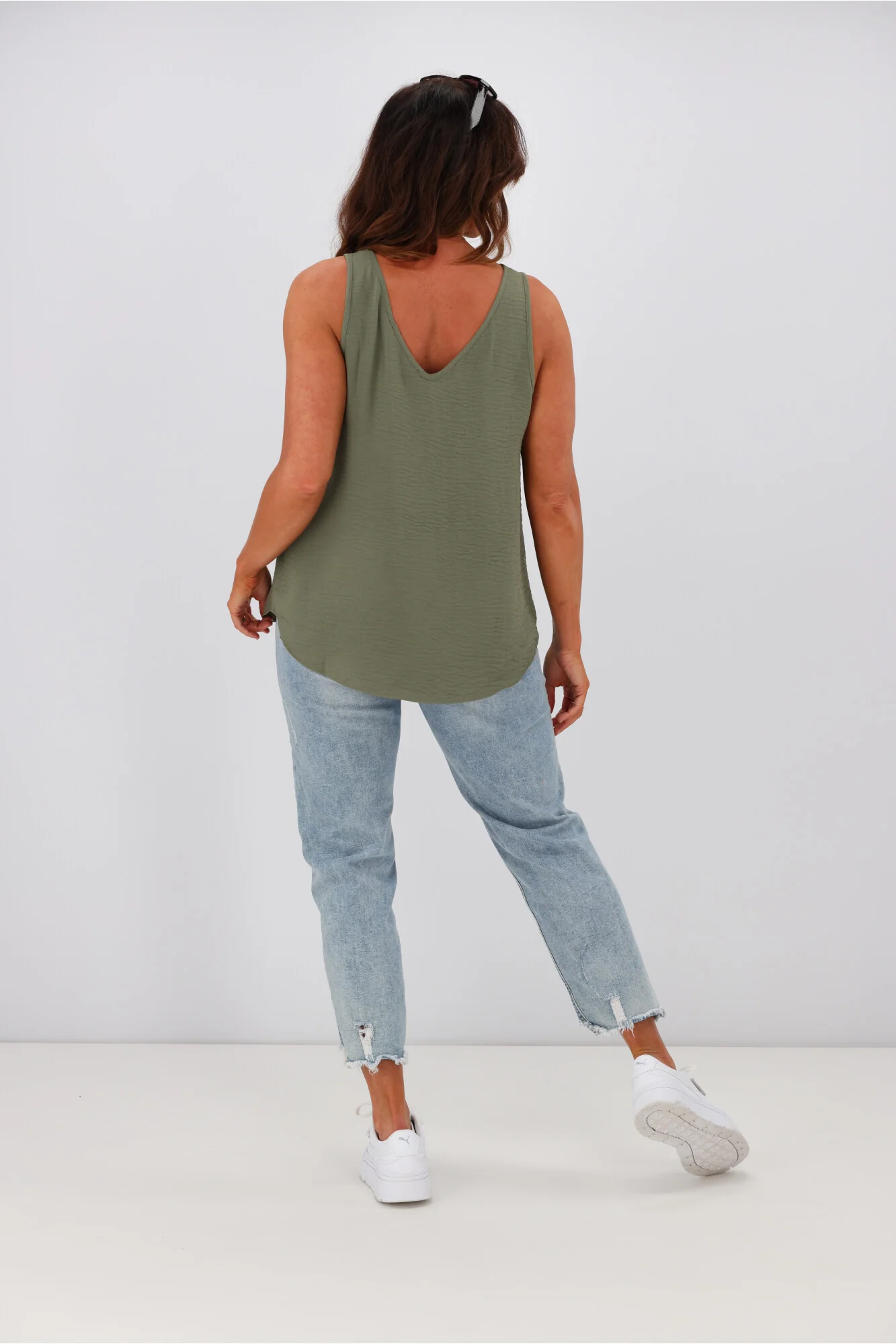 Shine On Label Amelia V Neck Cami Sage - Image 6