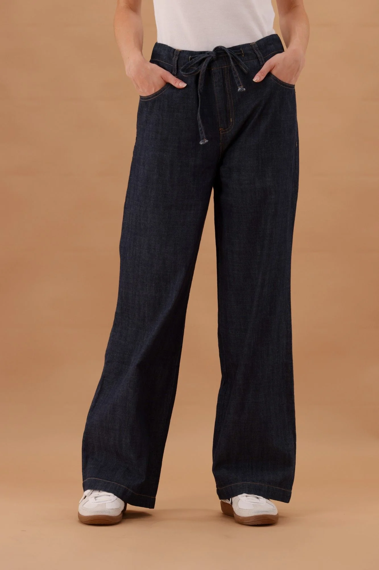Shine On Label Amiliana Tie Waist Jean Indigo