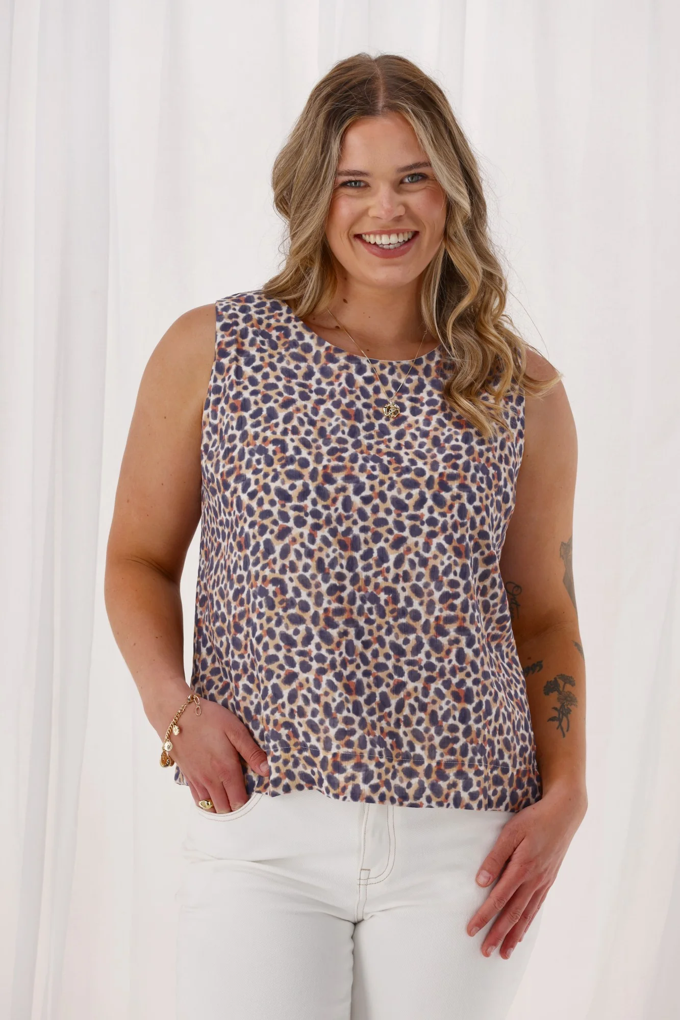 Shine On Label Andarna Tank Animal Print
