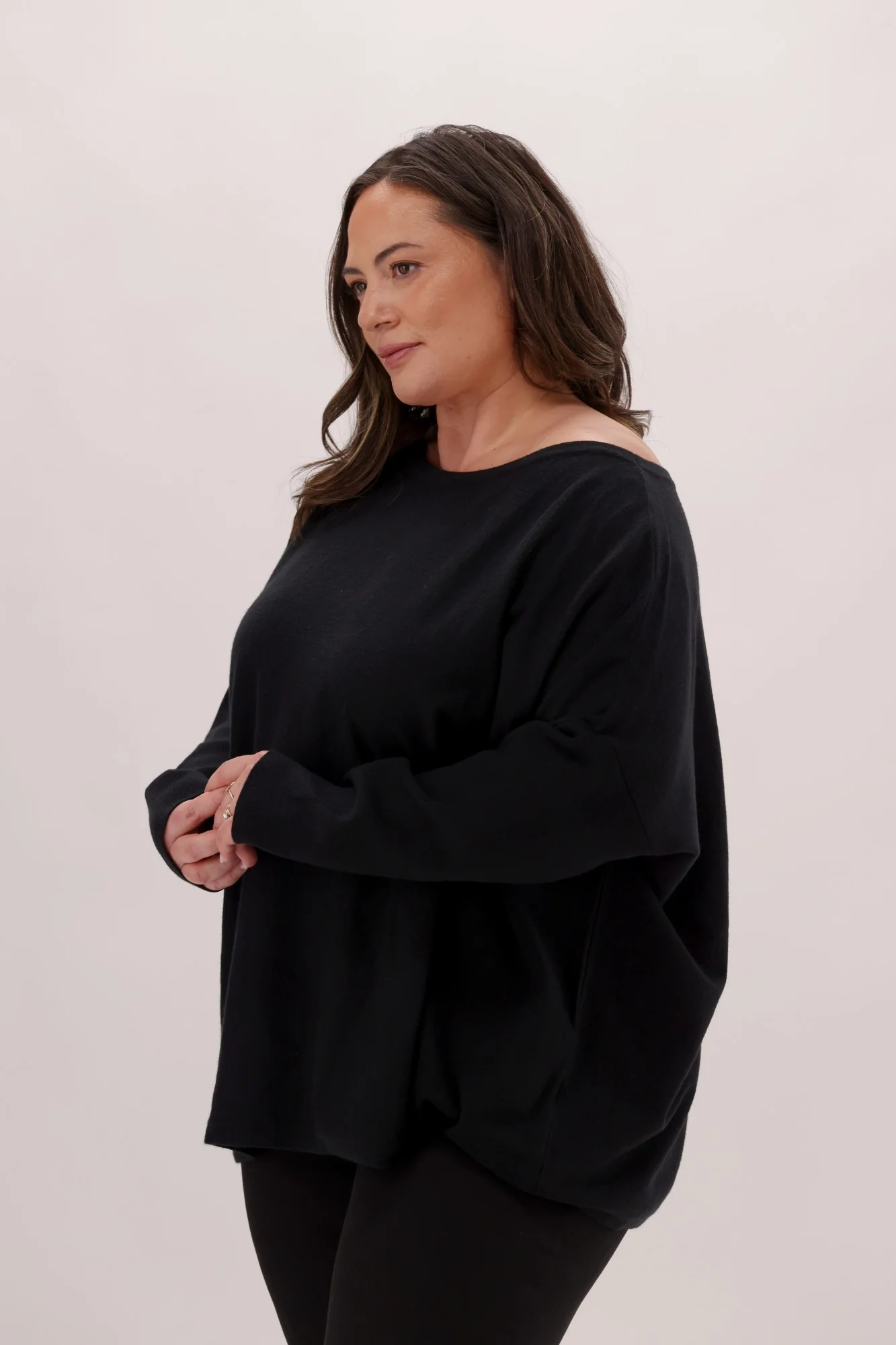 Shine On Label Anika Off The Shoulder Slouchy Knit Black - Image 5