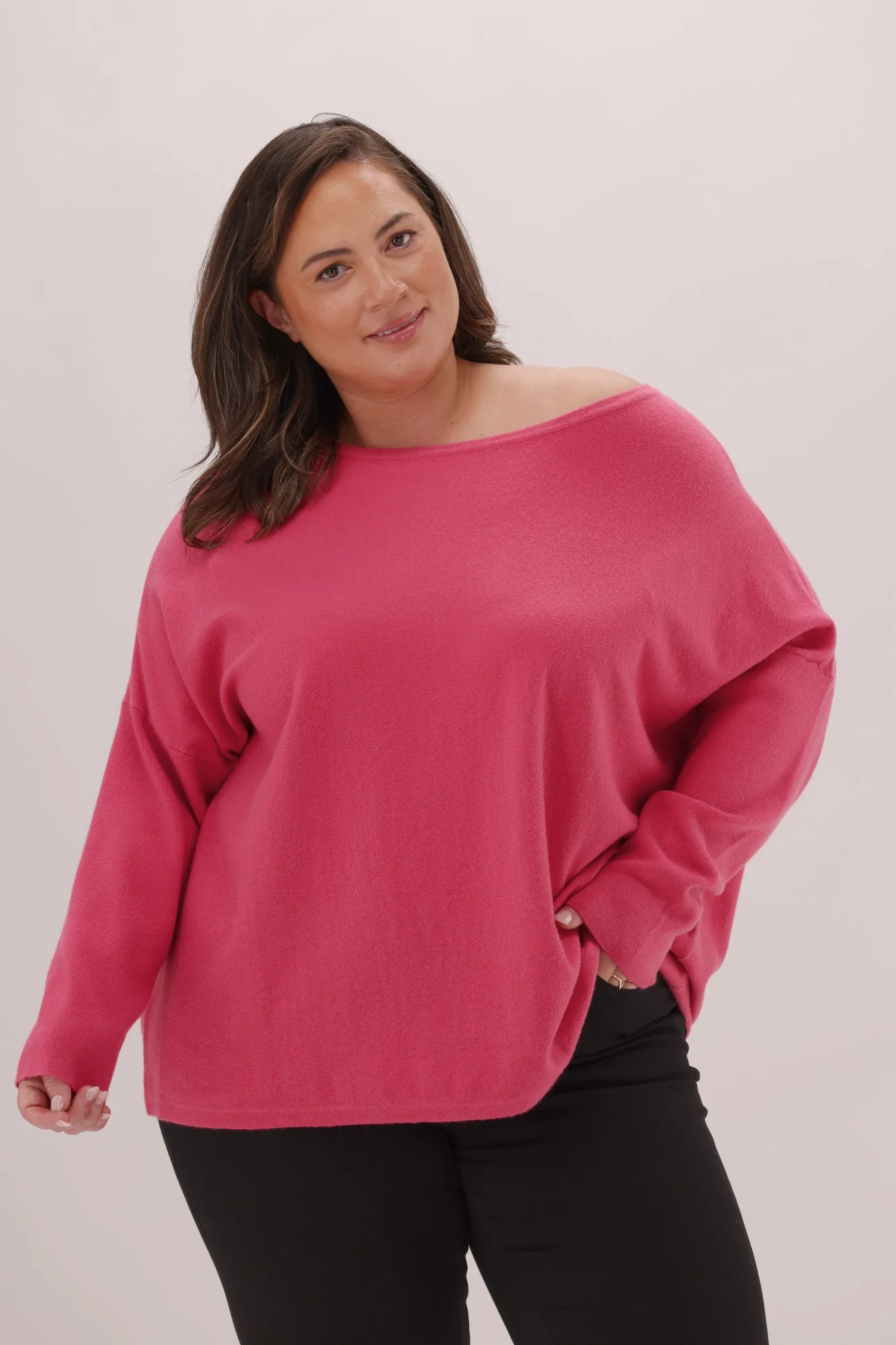 Shine On Label Anika Off The Shoulder Slouchy Knit Pink - Image 2