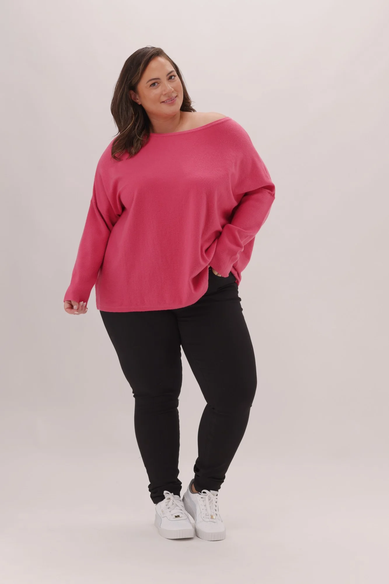 Shine On Label Anika Off The Shoulder Slouchy Knit Pink - Image 4