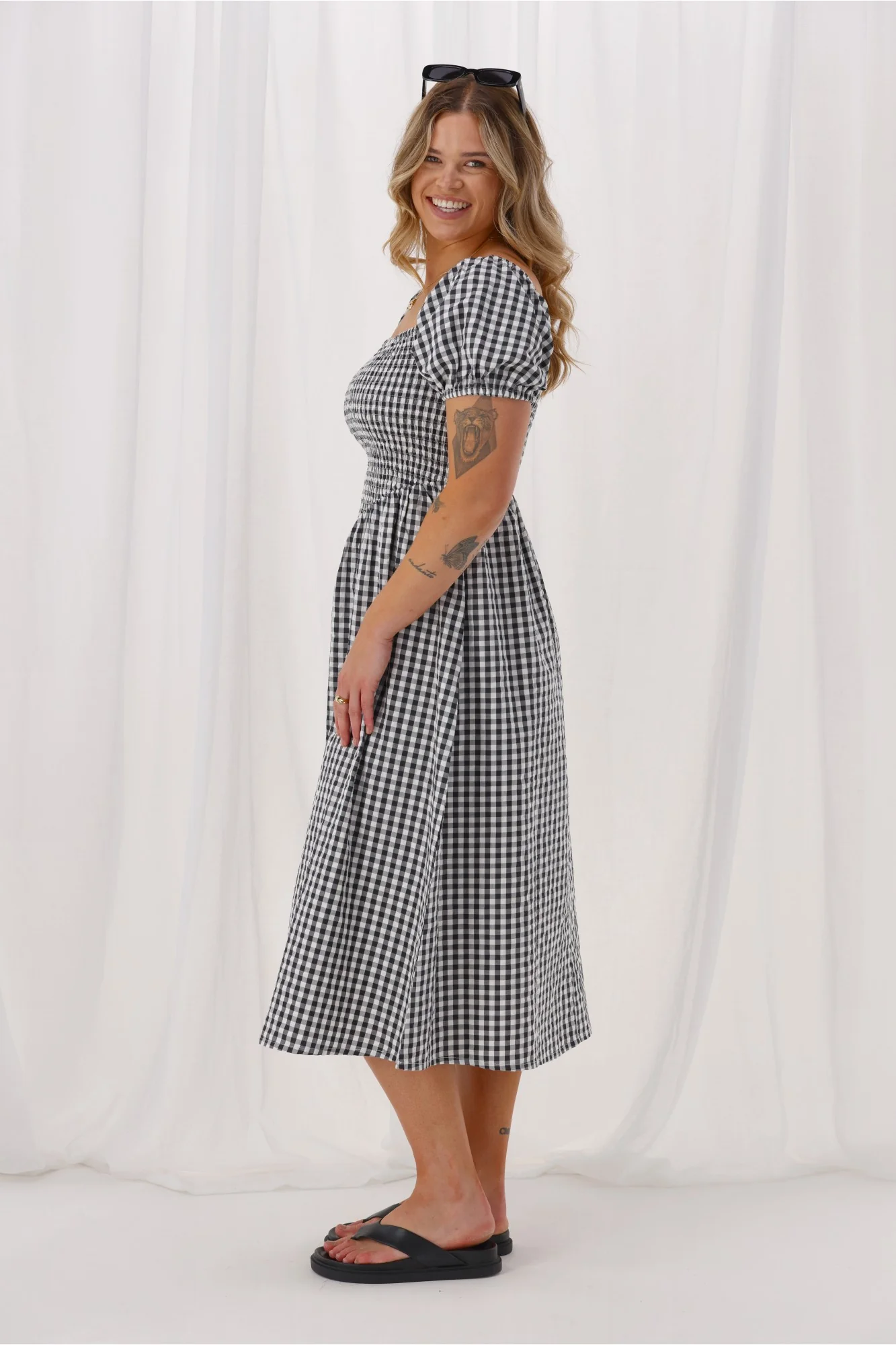 Shine On Label Annaliese Dress Black Check - Image 5