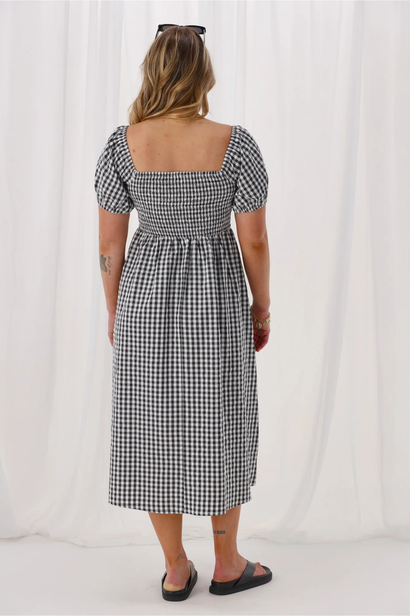 Shine On Label Annaliese Dress Black Check - Image 6