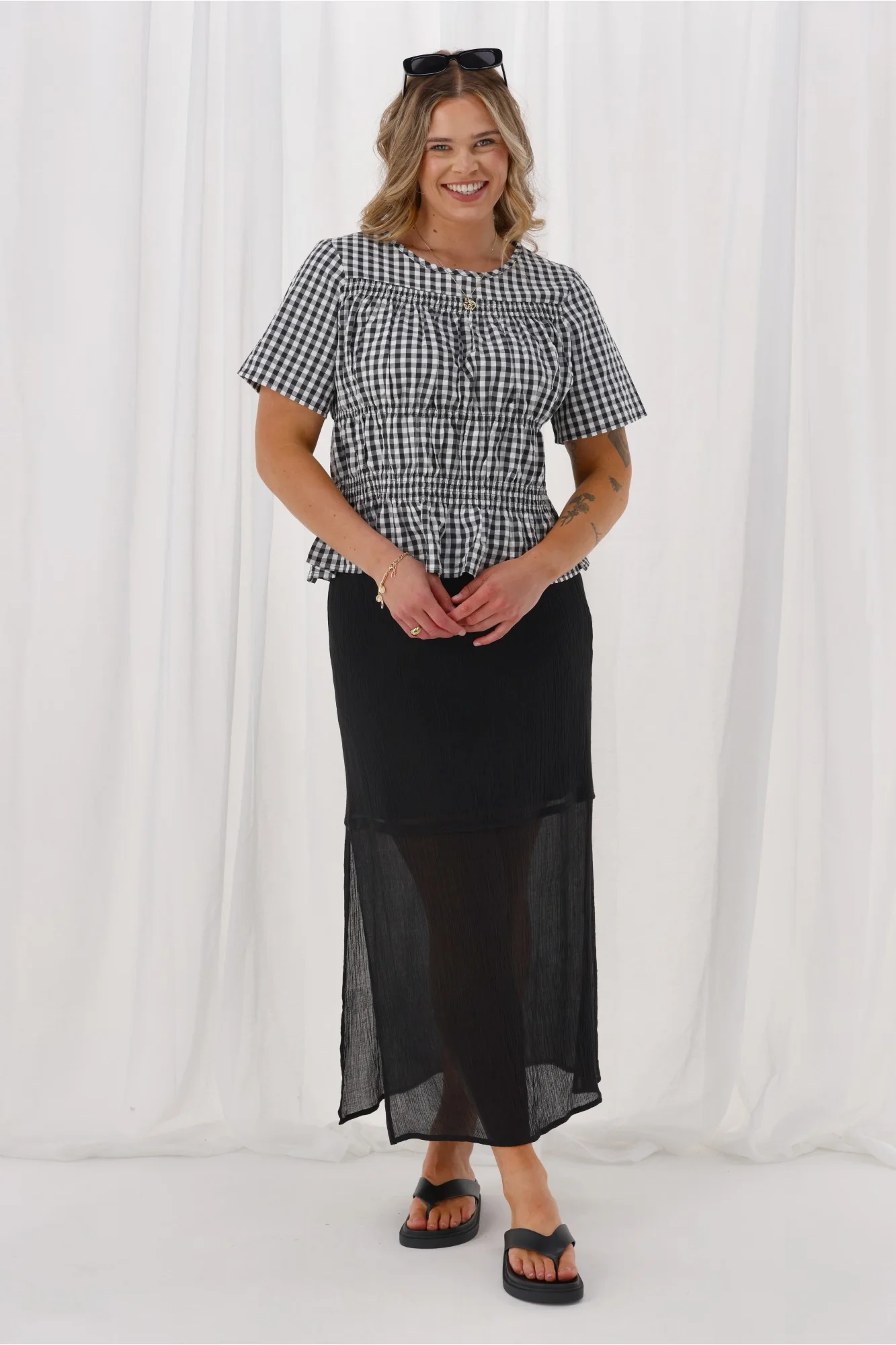 Shine On Label Annaliese Top Black Check - Image 4