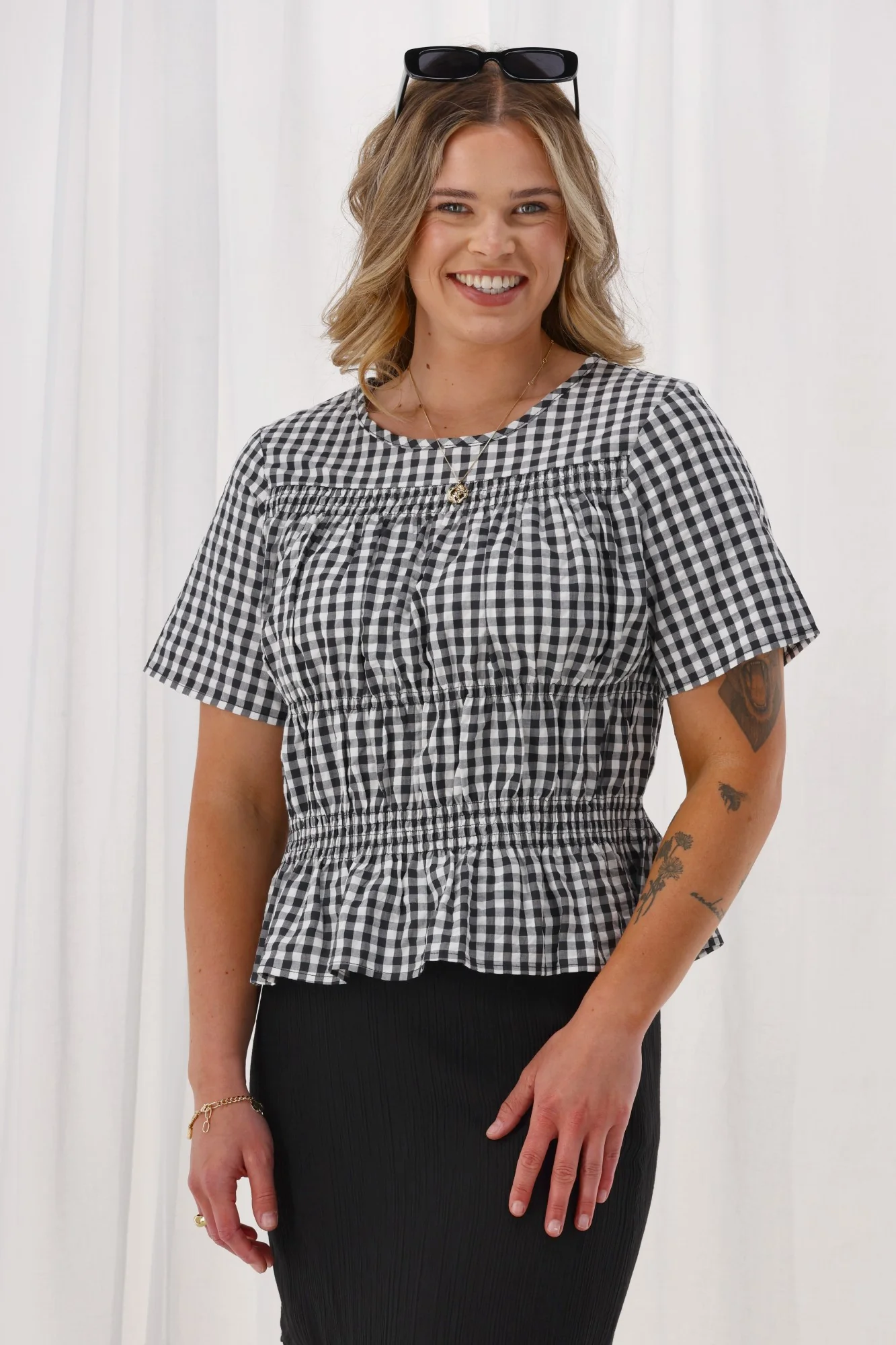Shine On Label Annaliese Top Black Check - Image 5