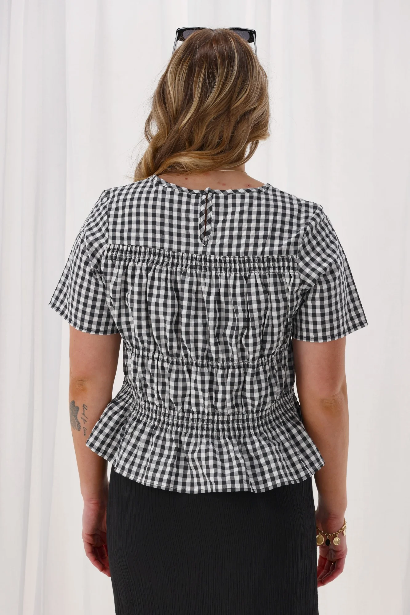 Shine On Label Annaliese Top Black Check - Image 6