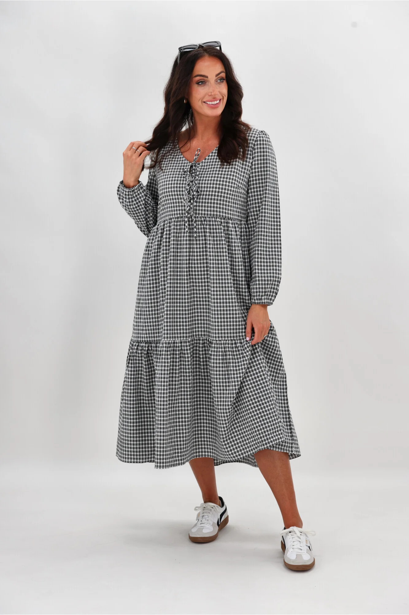 Shine On Label Anoushka Dress Black Gingham