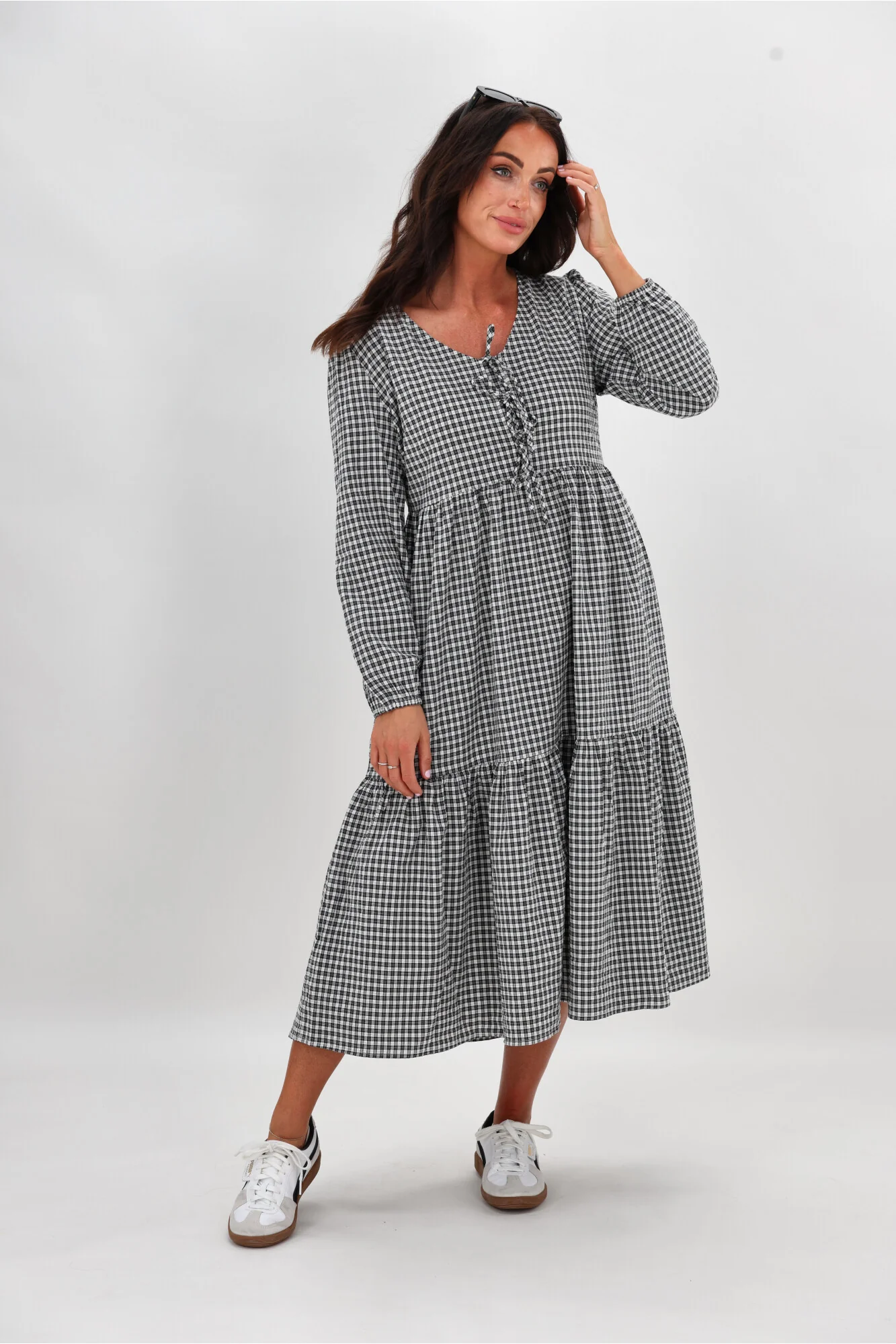 Shine On Label Anoushka Dress Black Gingham - Image 4