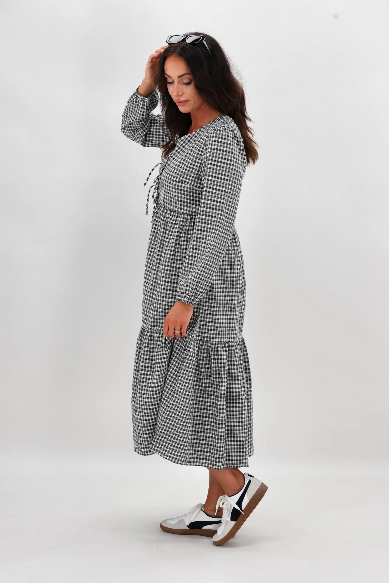 Shine On Label Anoushka Dress Black Gingham - Image 5