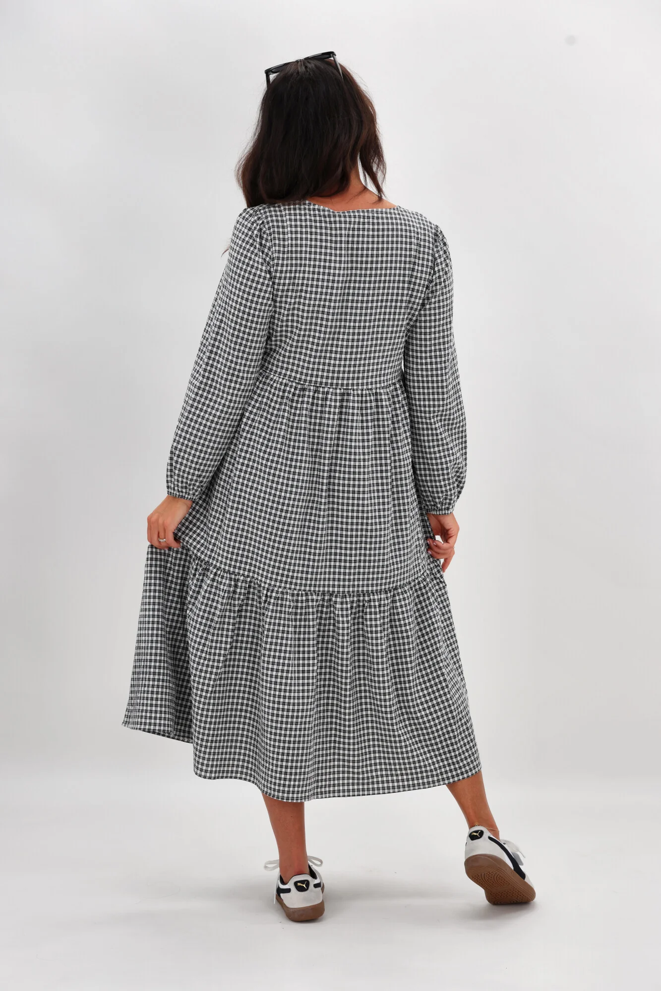 Shine On Label Anoushka Dress Black Gingham - Image 6