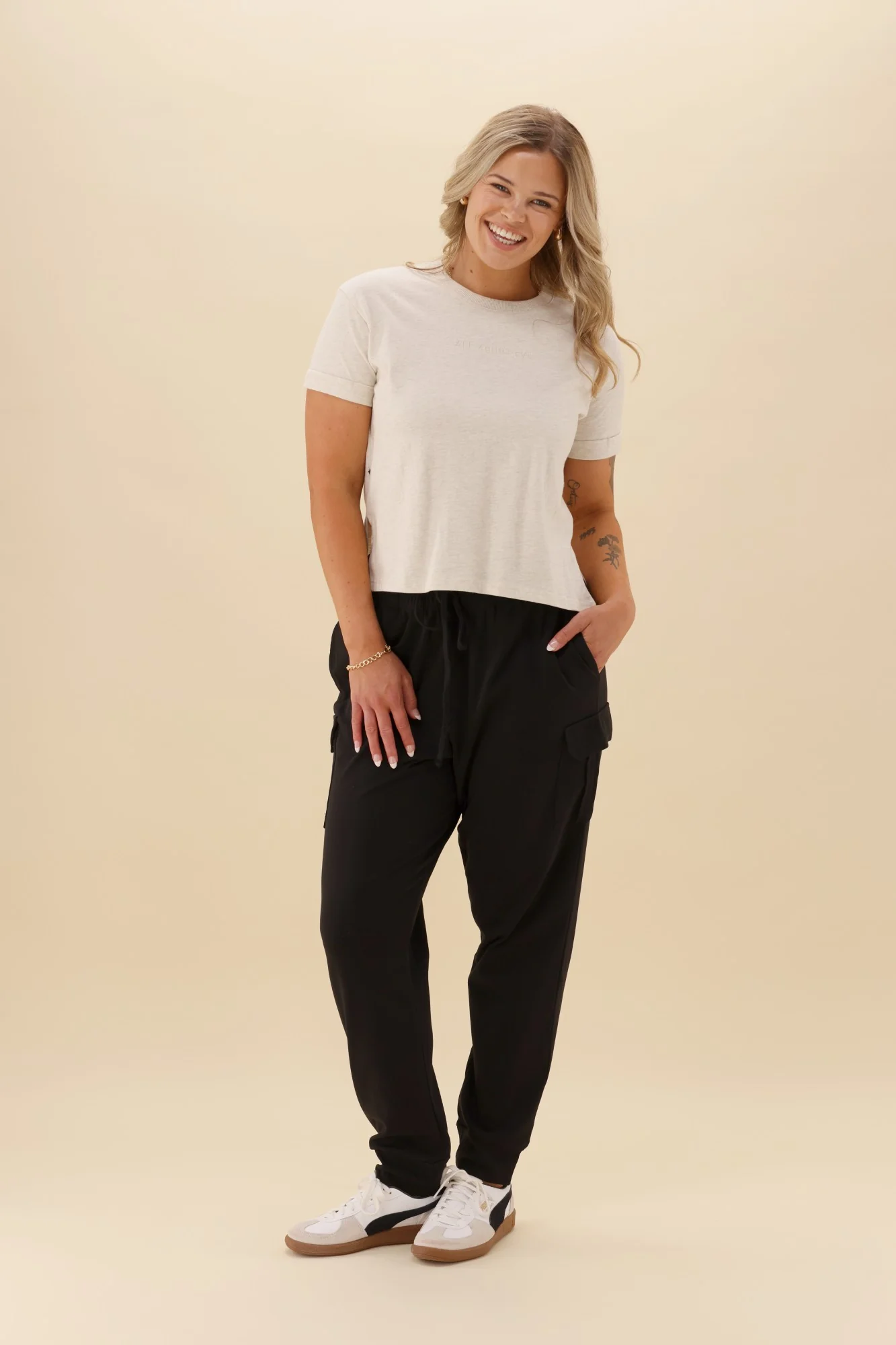 Shine On Label Asharna Cargo Pocket Jogger Black - Image 4