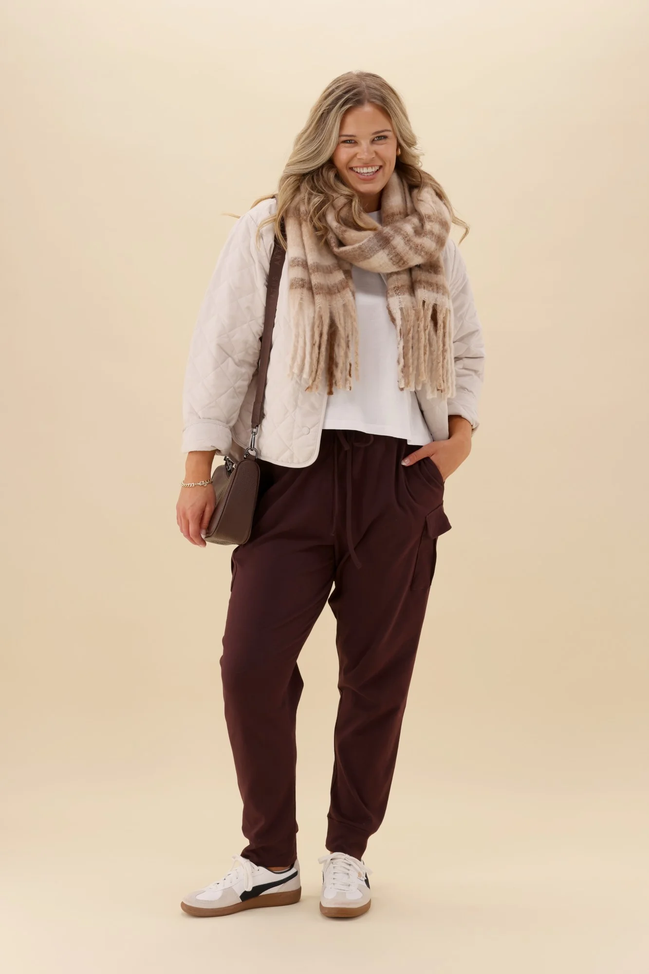 Shine On Label Asharna Cargo Pocket Jogger Chocolate - Image 3