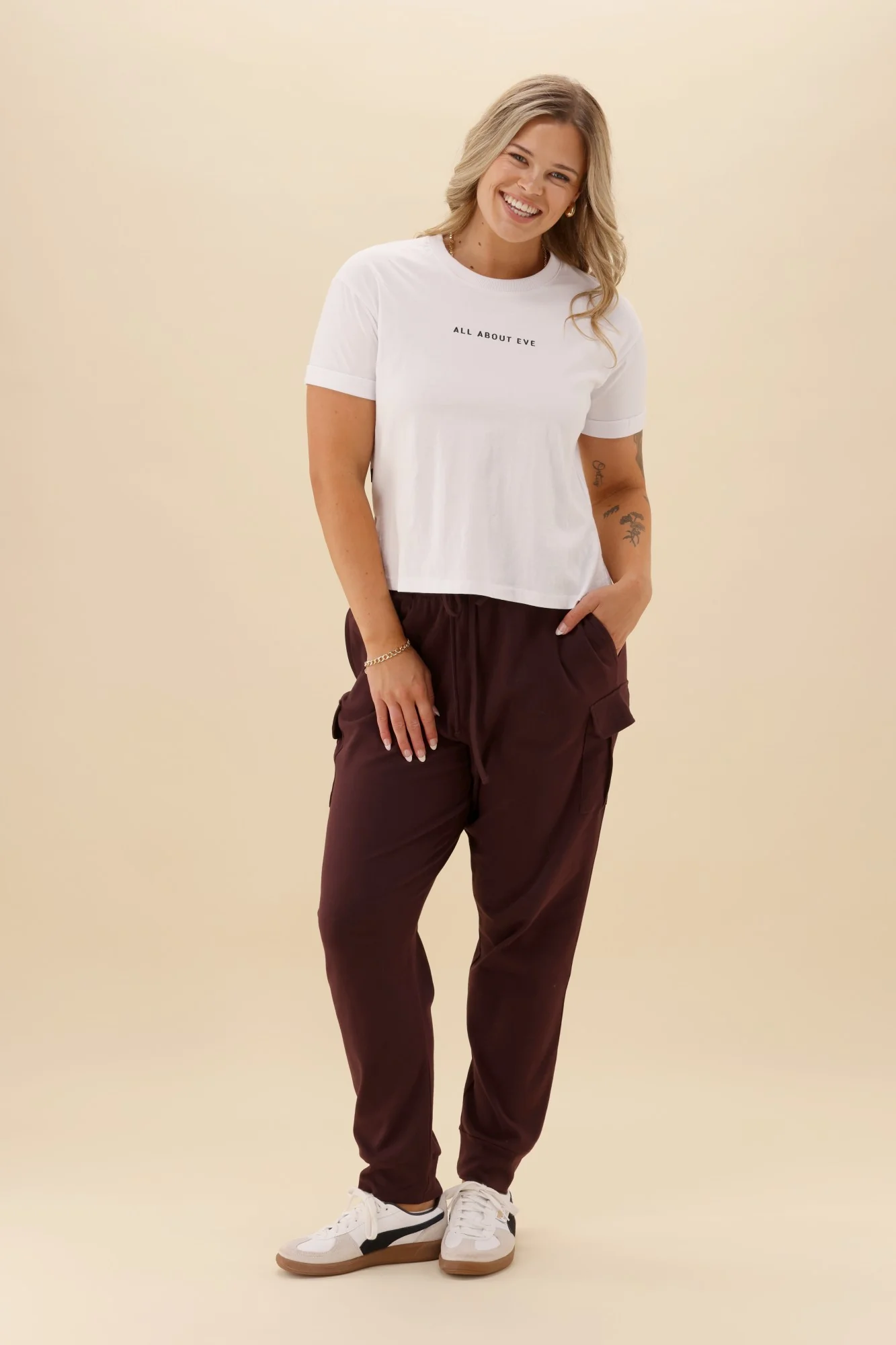 Shine On Label Asharna Cargo Pocket Jogger Chocolate - Image 5