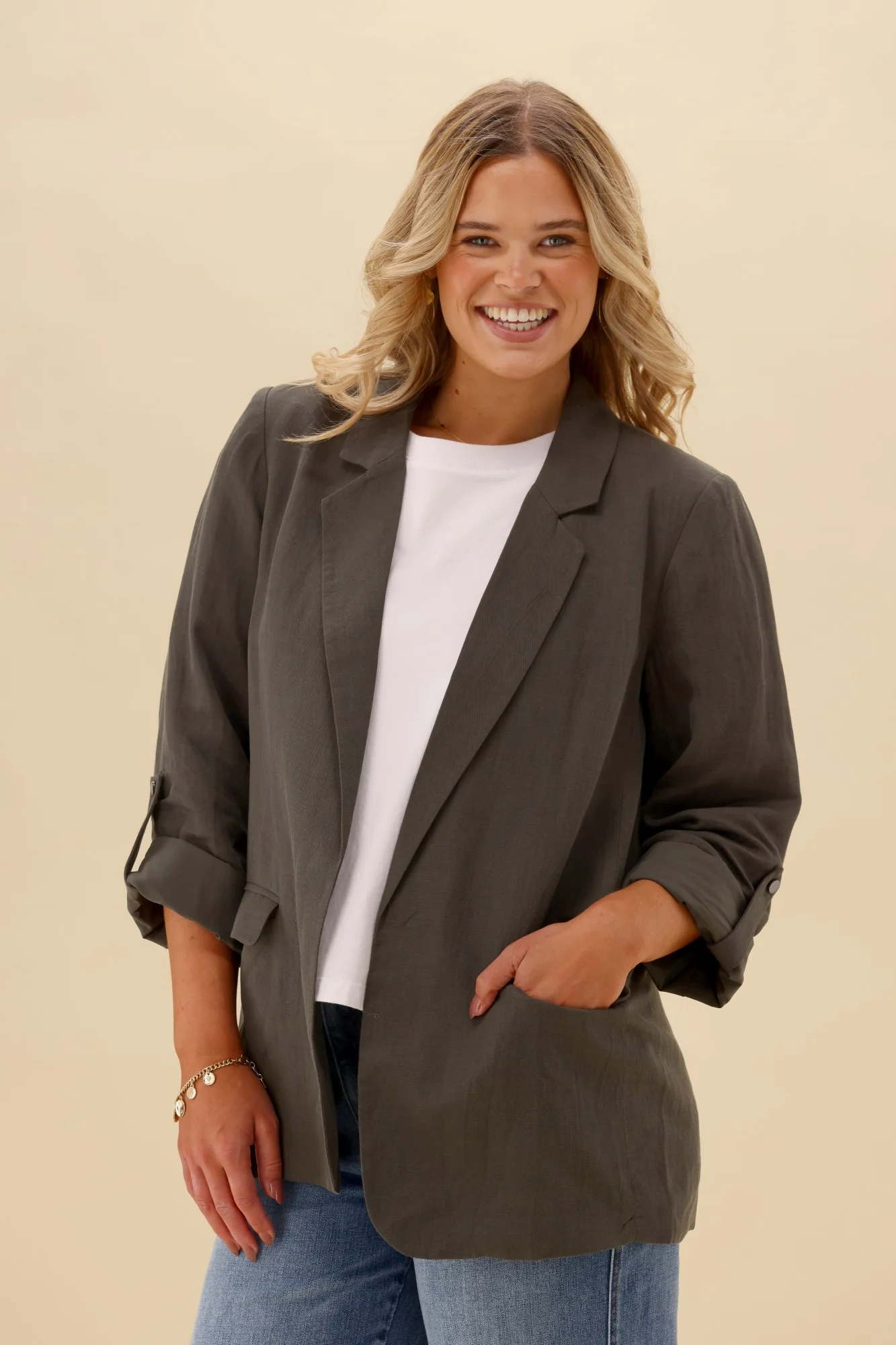 Shine On Label Atlas Blazer Olive