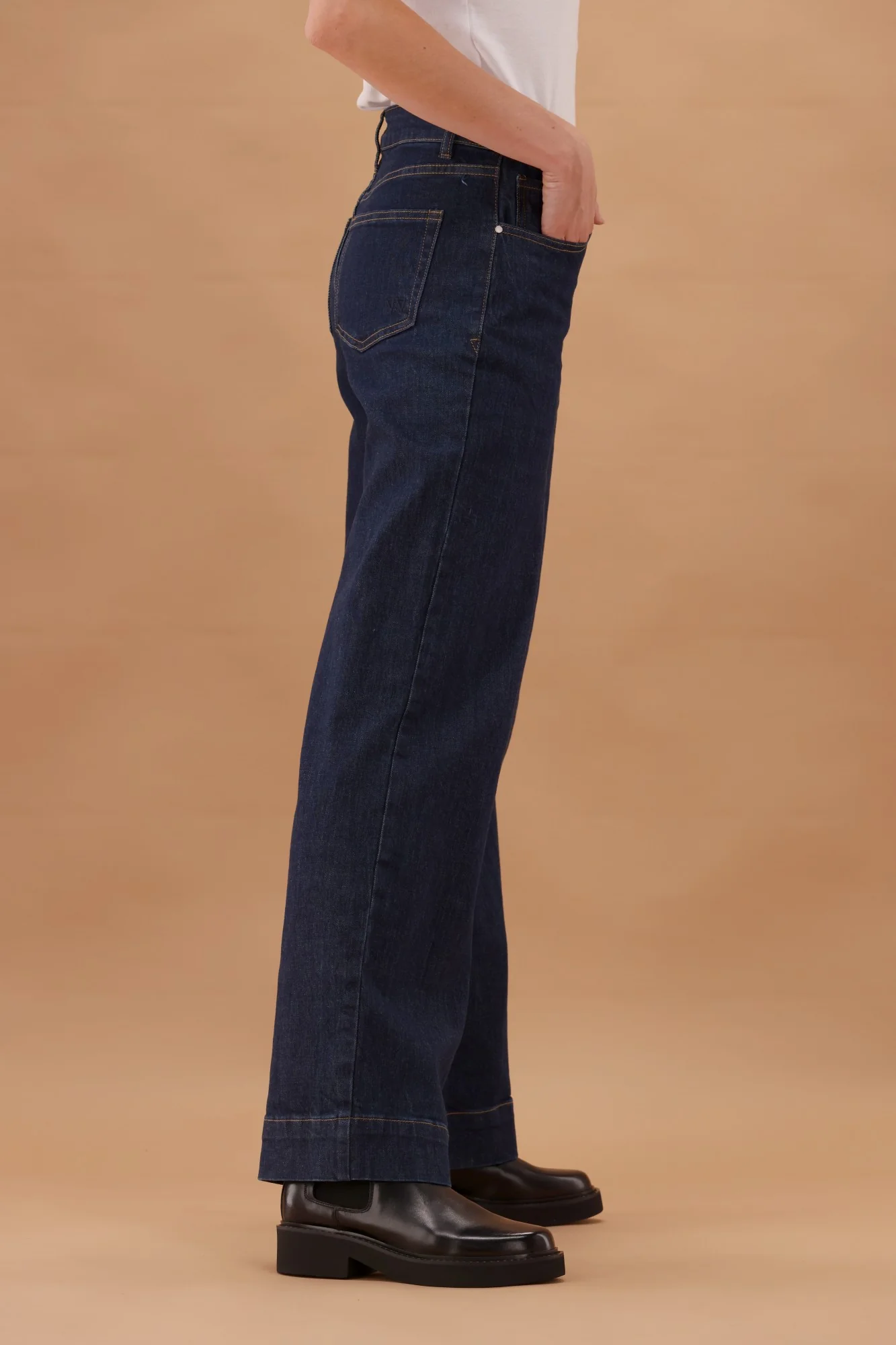 Shine On Label Austin Wide Leg Jean Dark Indigo - Image 6