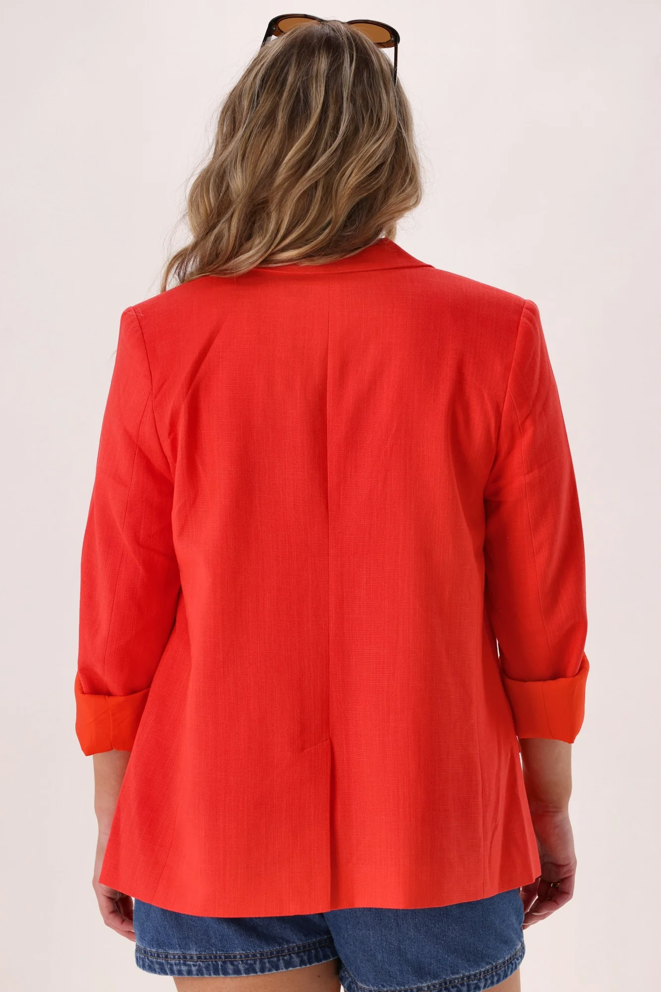 Shine On Label Avelina Linen Blend Blazer Coral - Image 6