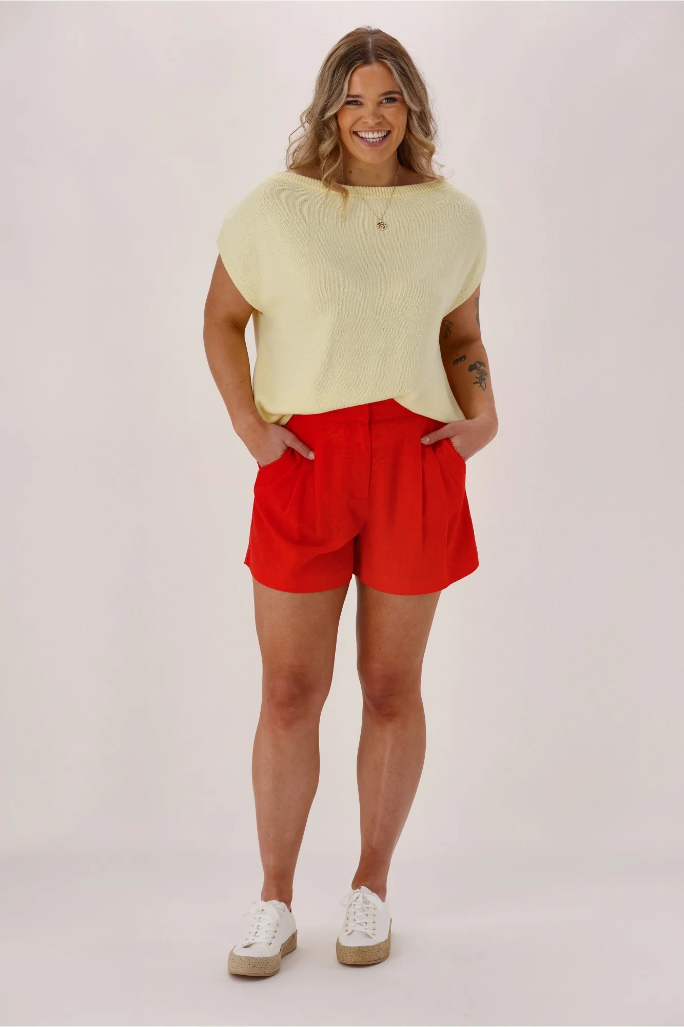 Shine On Label Avelina Linen Blend Shorts Coral - Image 4